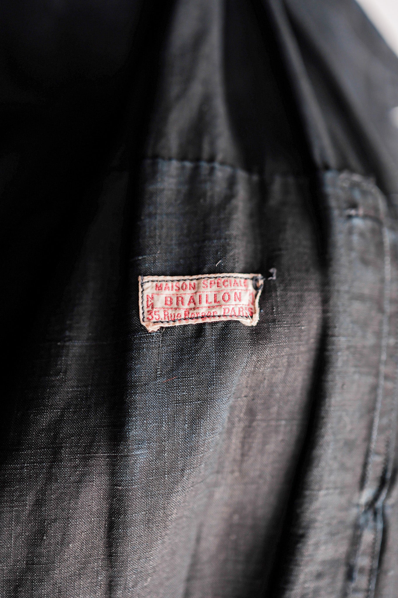 【Early 20th C】French Antique Indigo Linen Smock Open Type "Biaude"