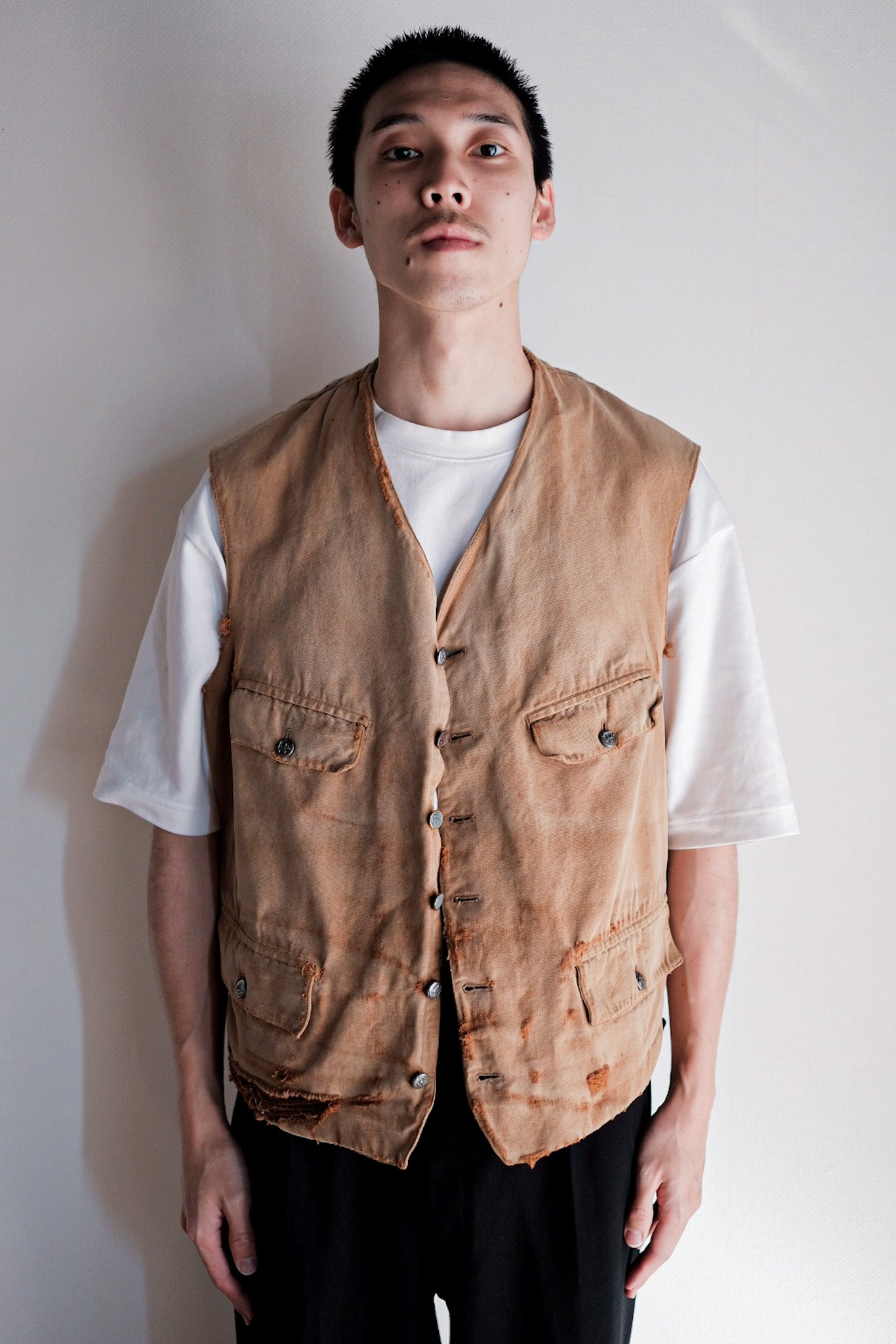 【~30's】French Vintage Cotton Hunting Gilet