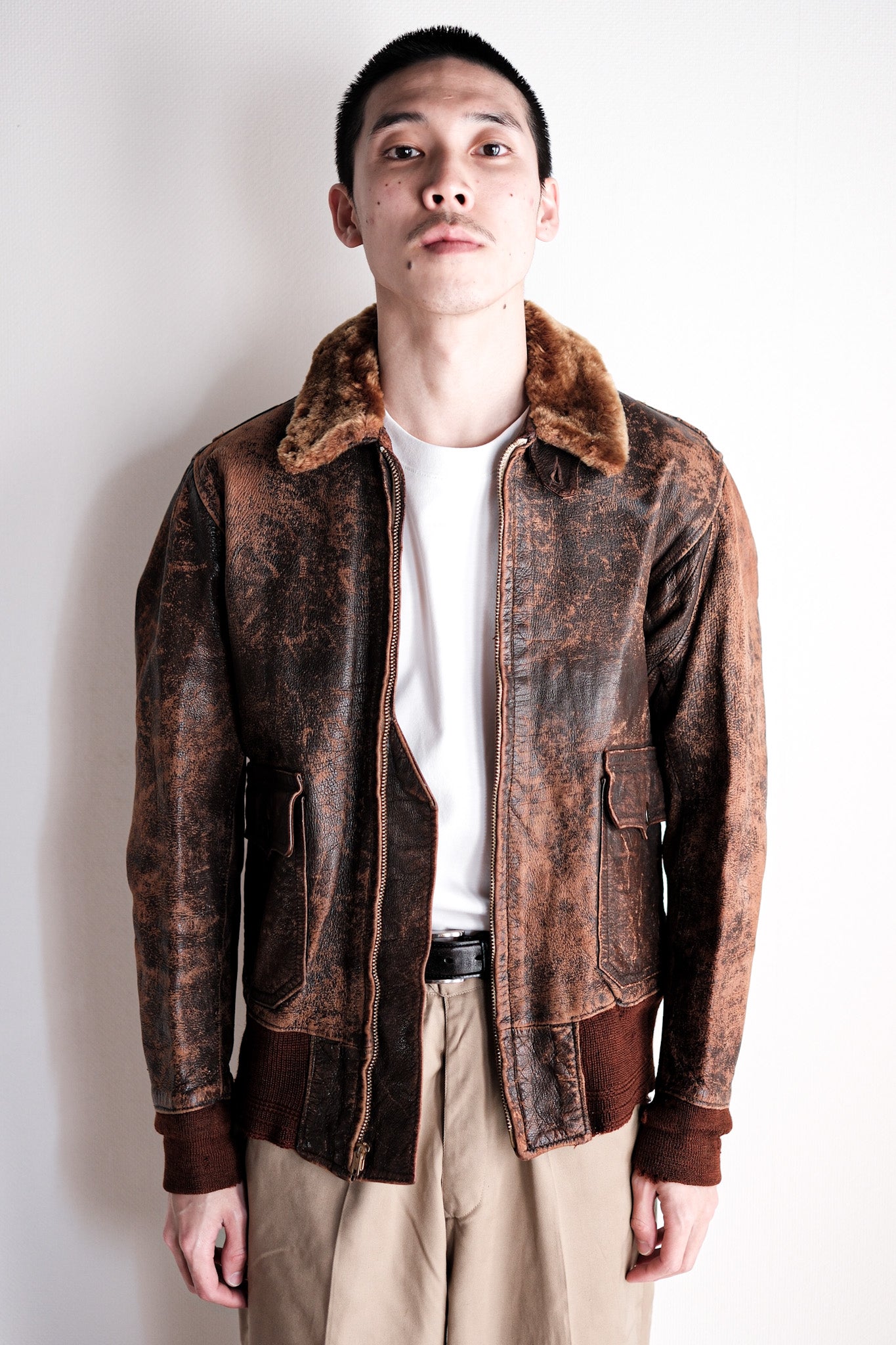 【~40's】U.S.NAVY M-422A Leather Flight Jacket