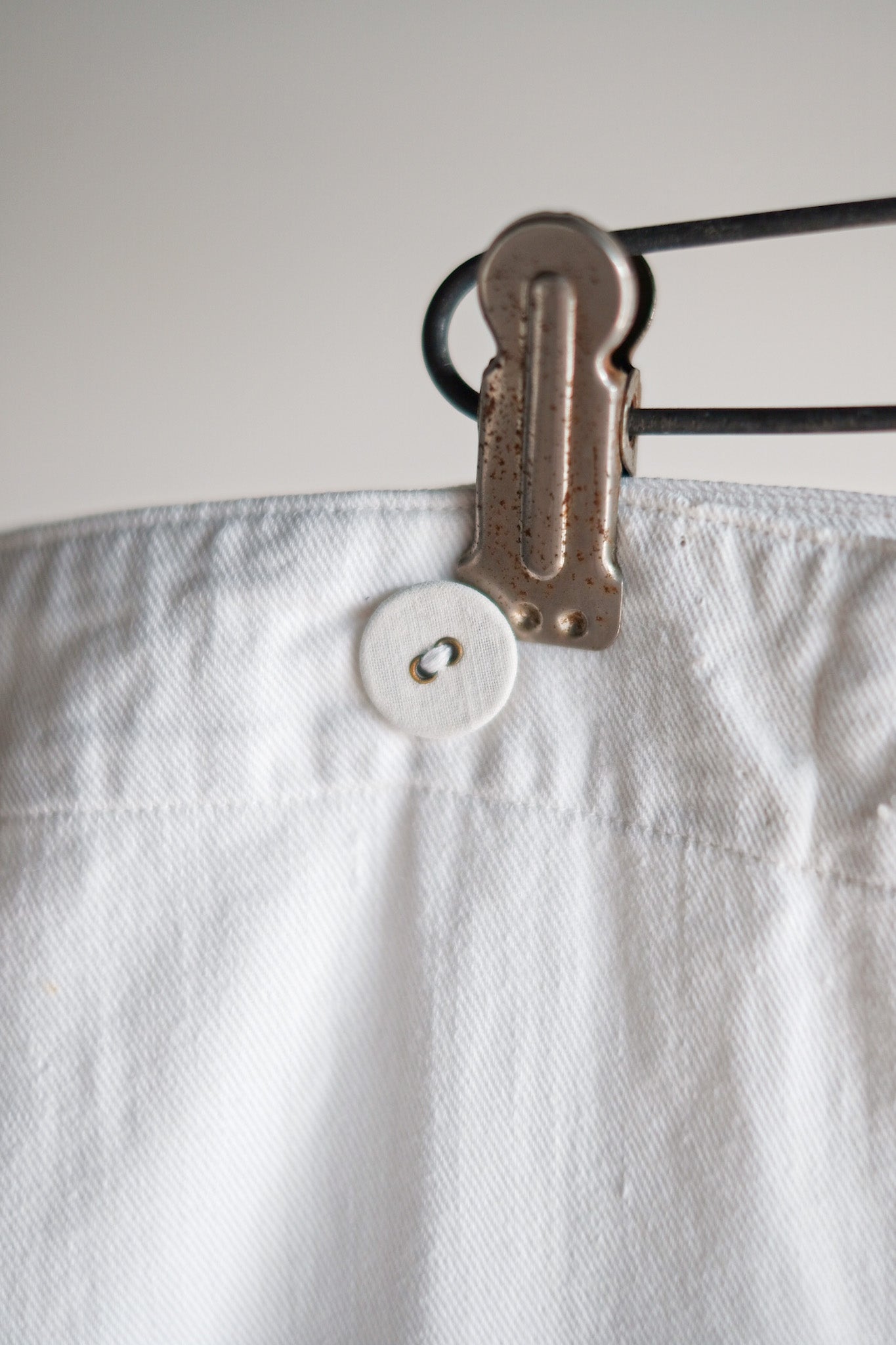 【~40's】German Vintage White Cotton Work Pants