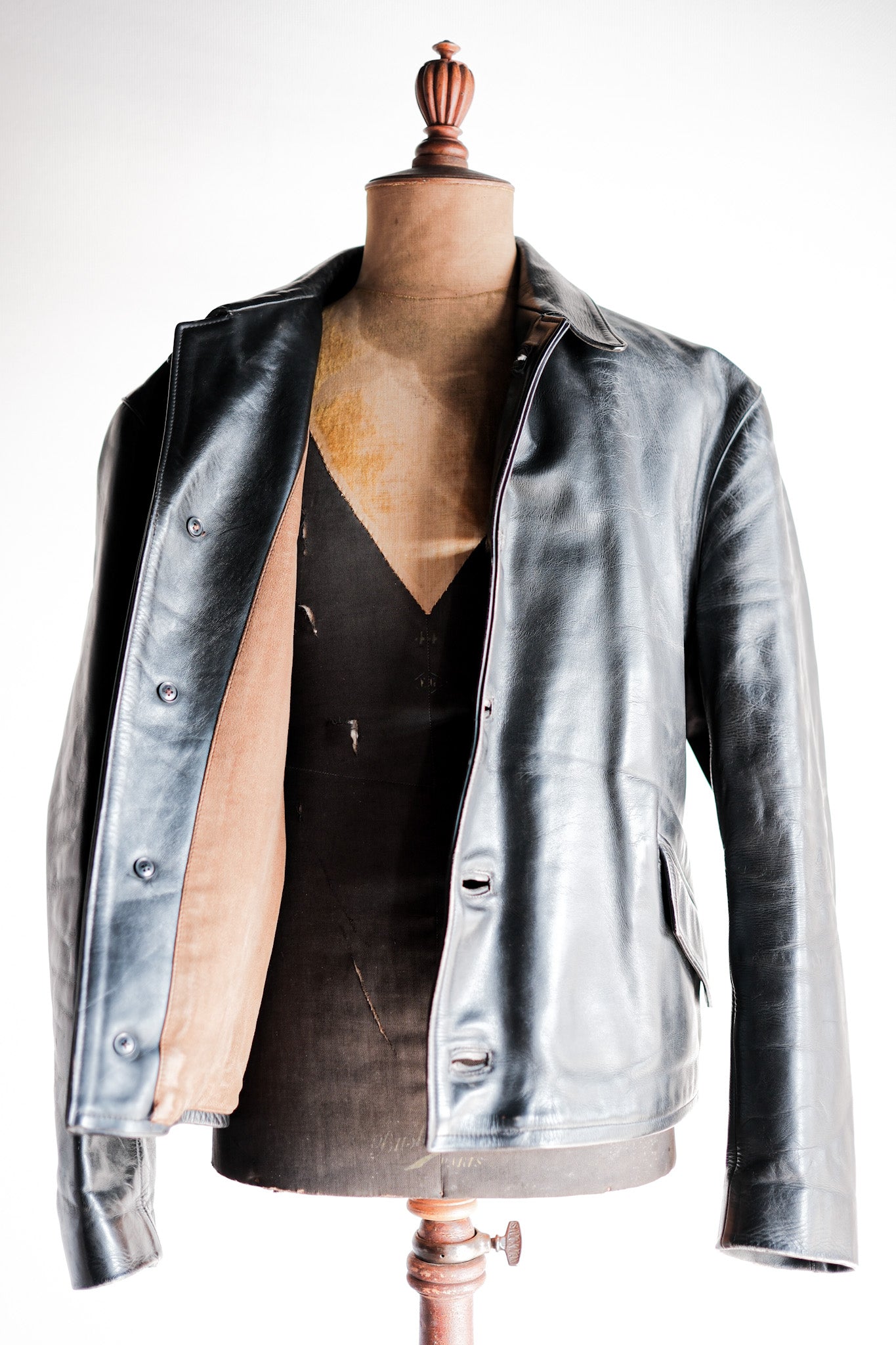 【~40's】French Vintage Horse Hide Leather Jacket