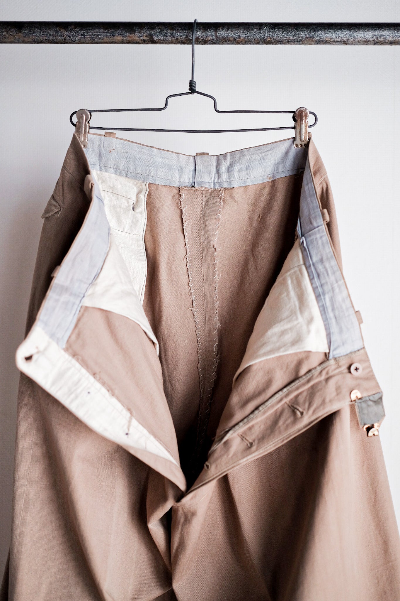 【 ~ 50's 】กางเกงขายาวผ้าฝ้ายวินเทจฝรั่งเศส