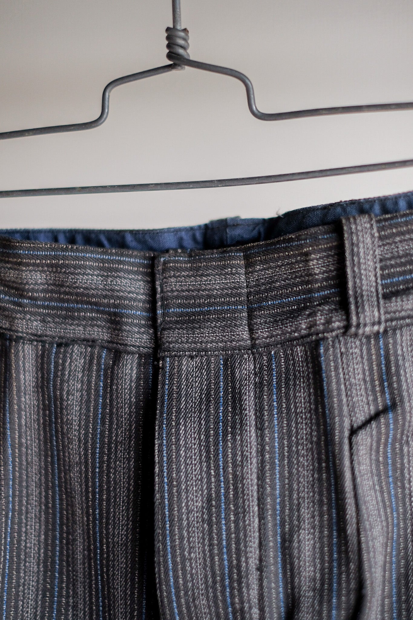 【~40's】French Vintage Cotton Striped Work Pants "Dead Stock"