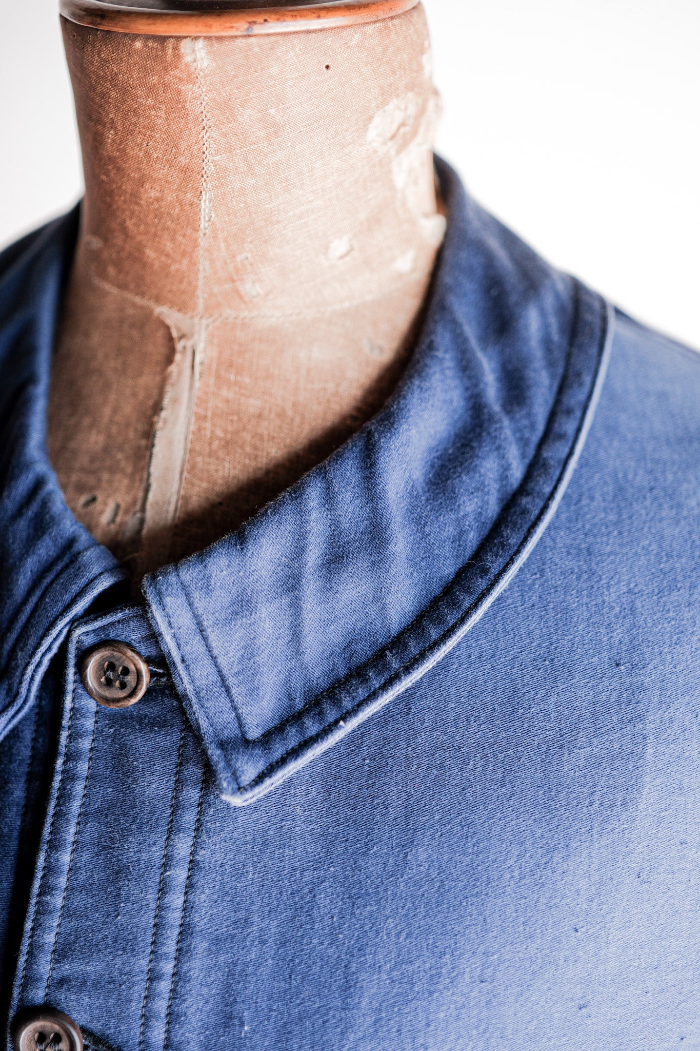 【~40's】French Vintage Blue Moleskin Work Jacket