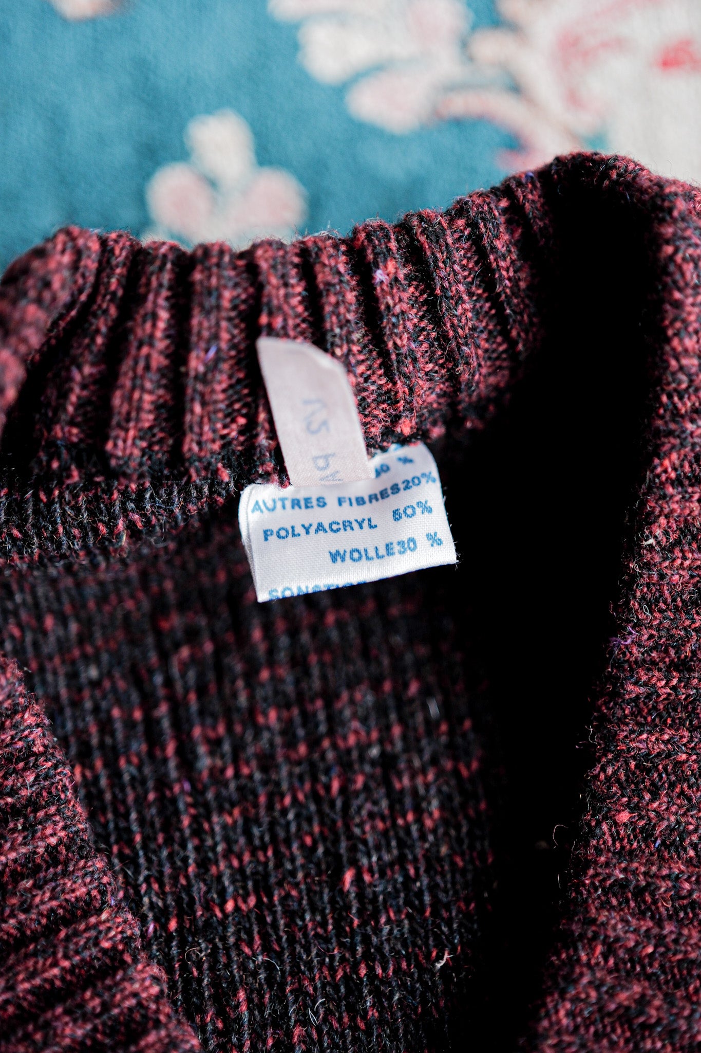 【~60's】French Vintage V-neck Wool Sweater "Dead Stock"