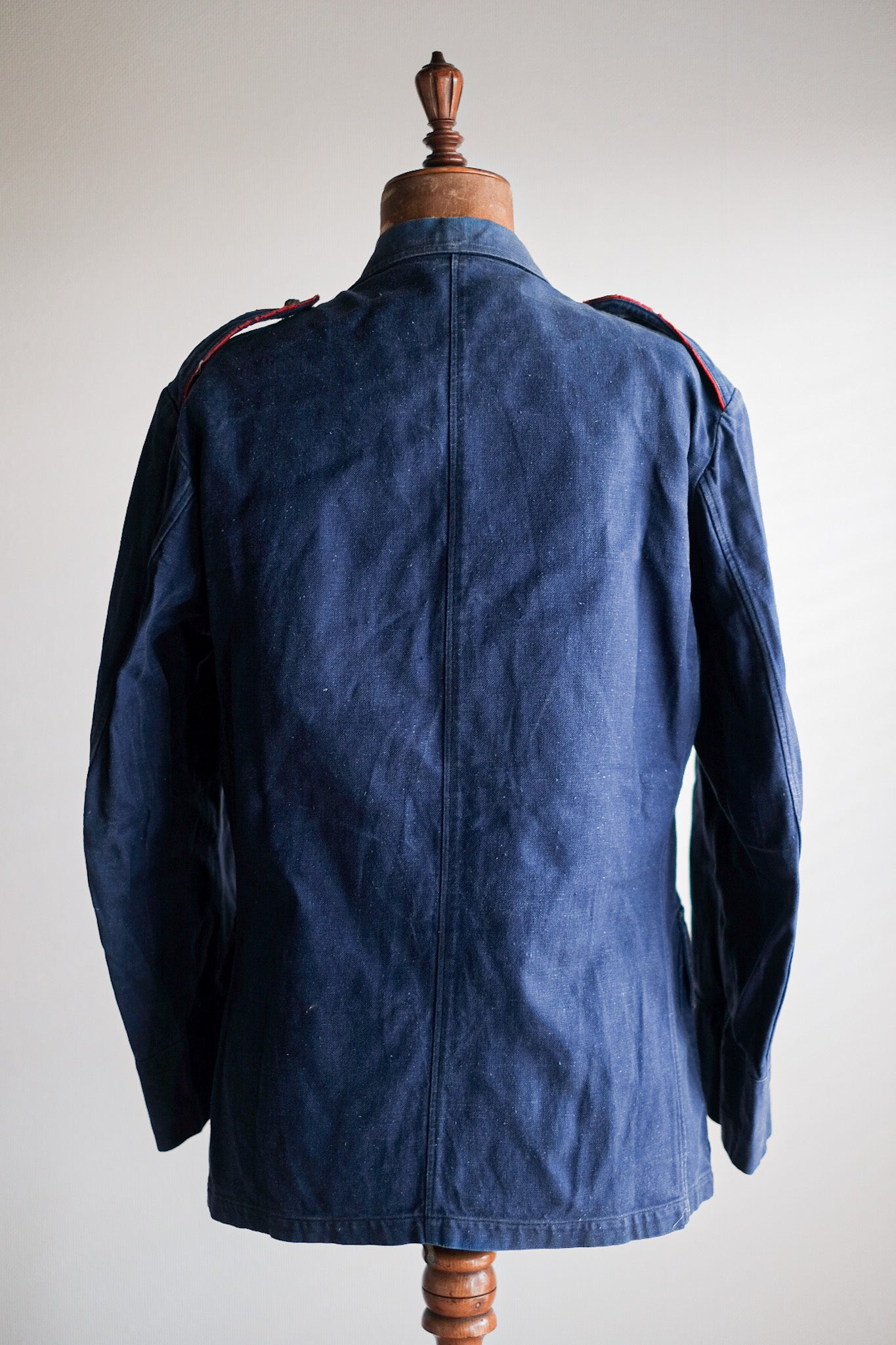 【~40's】French Vintage Indigo Metis Fireman Lapel Jacket