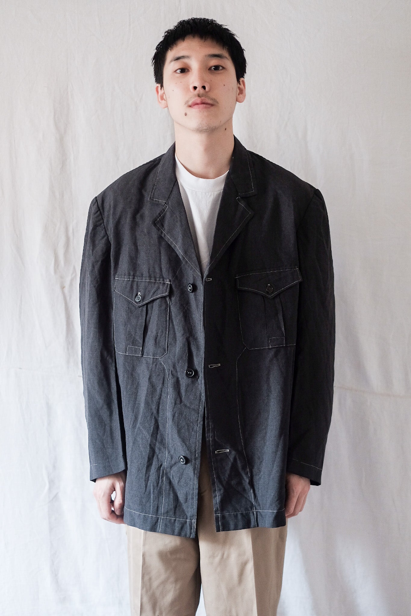 【~50's】French Vintage Light Wool Gabardine Work Jacket