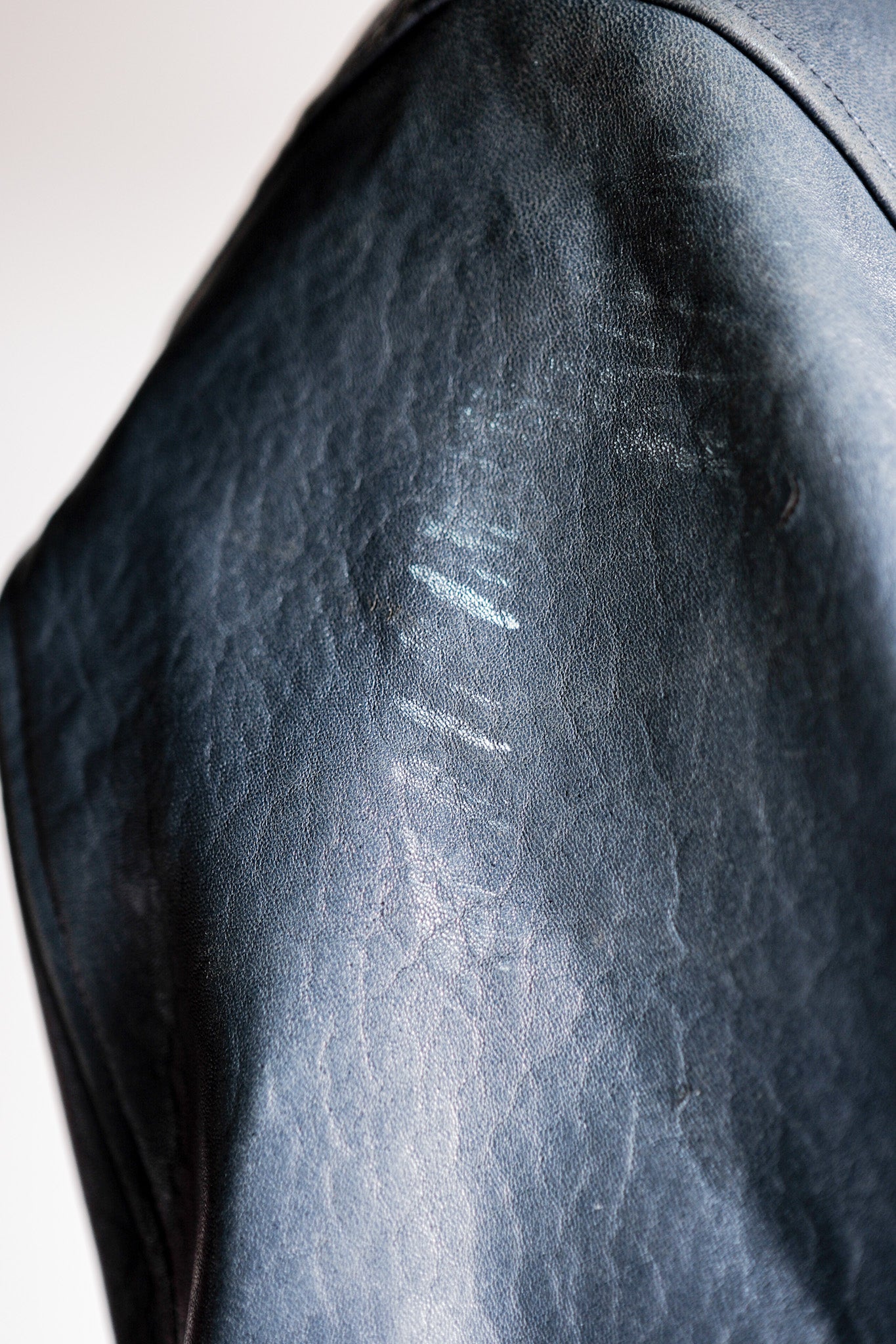 【~70's】French Air Force Pilot Leather Jacket Size.92C