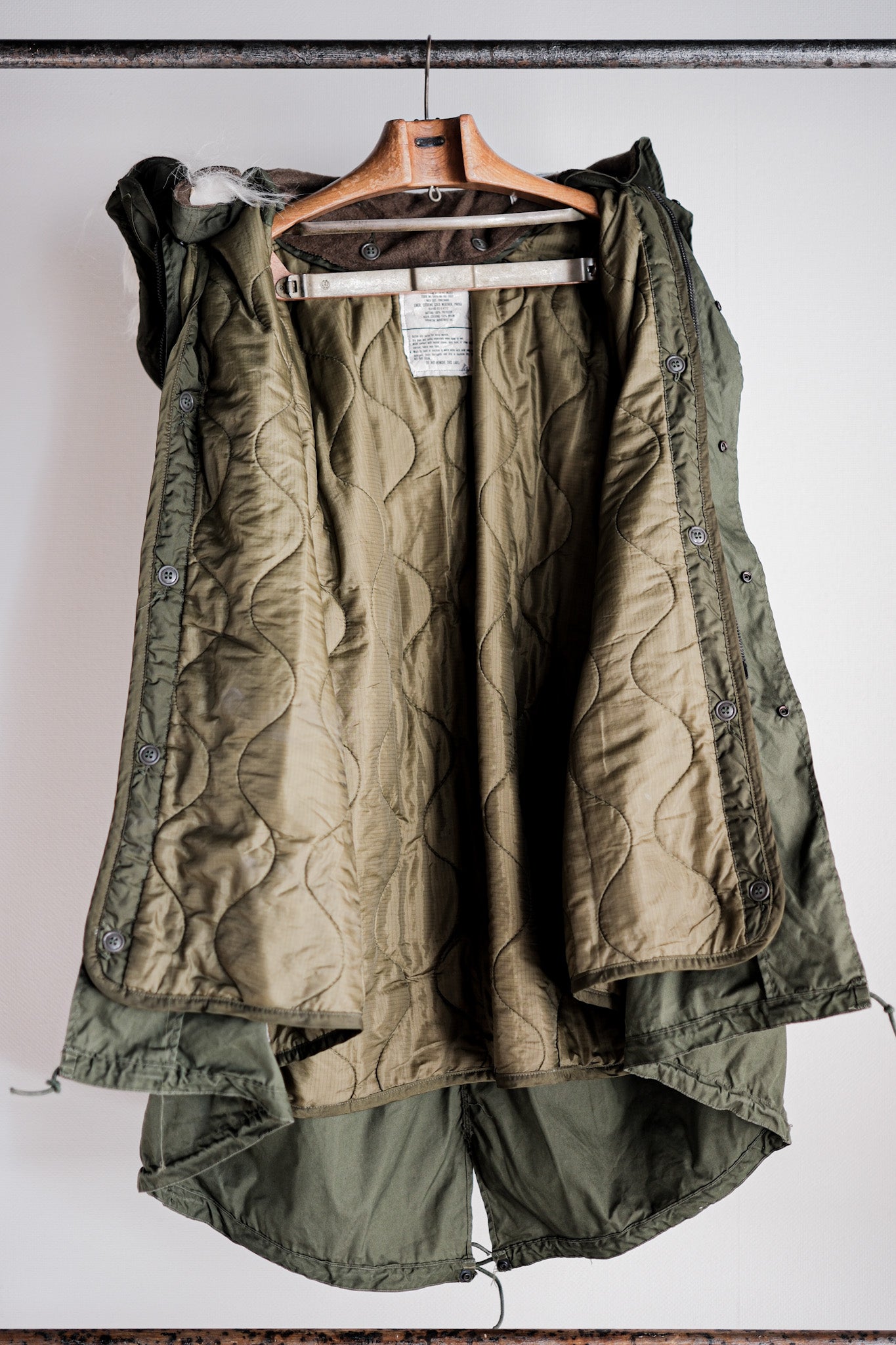 【~80's】U.S.ARMY M-65 Fishtail Parka Size.MEDIUM "Full Set"