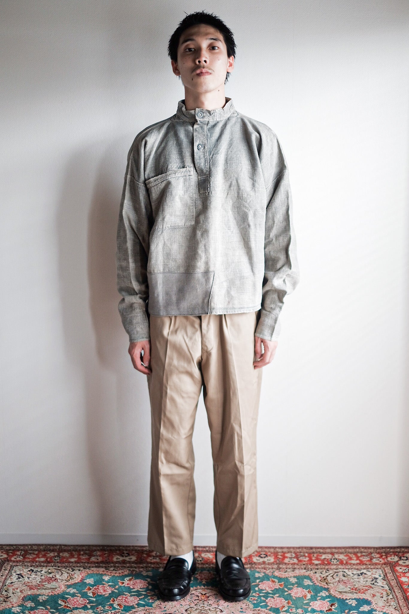 【~10's】WW1 German Navy Bourgeron Linen Smock “Feldgrau Green Grey”