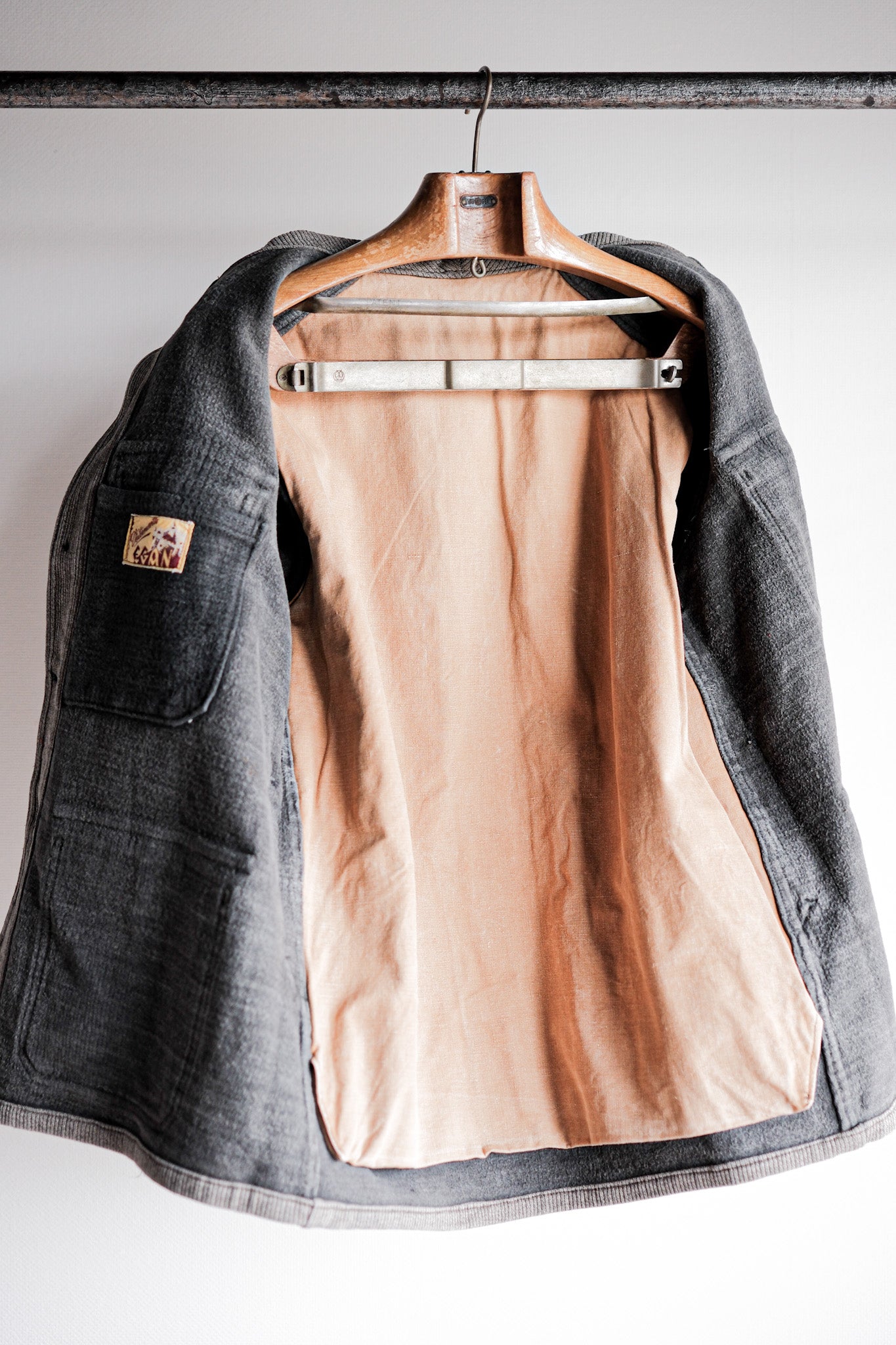 【~50's】French Vintage Gray Cotton Pique Hunting Jacket