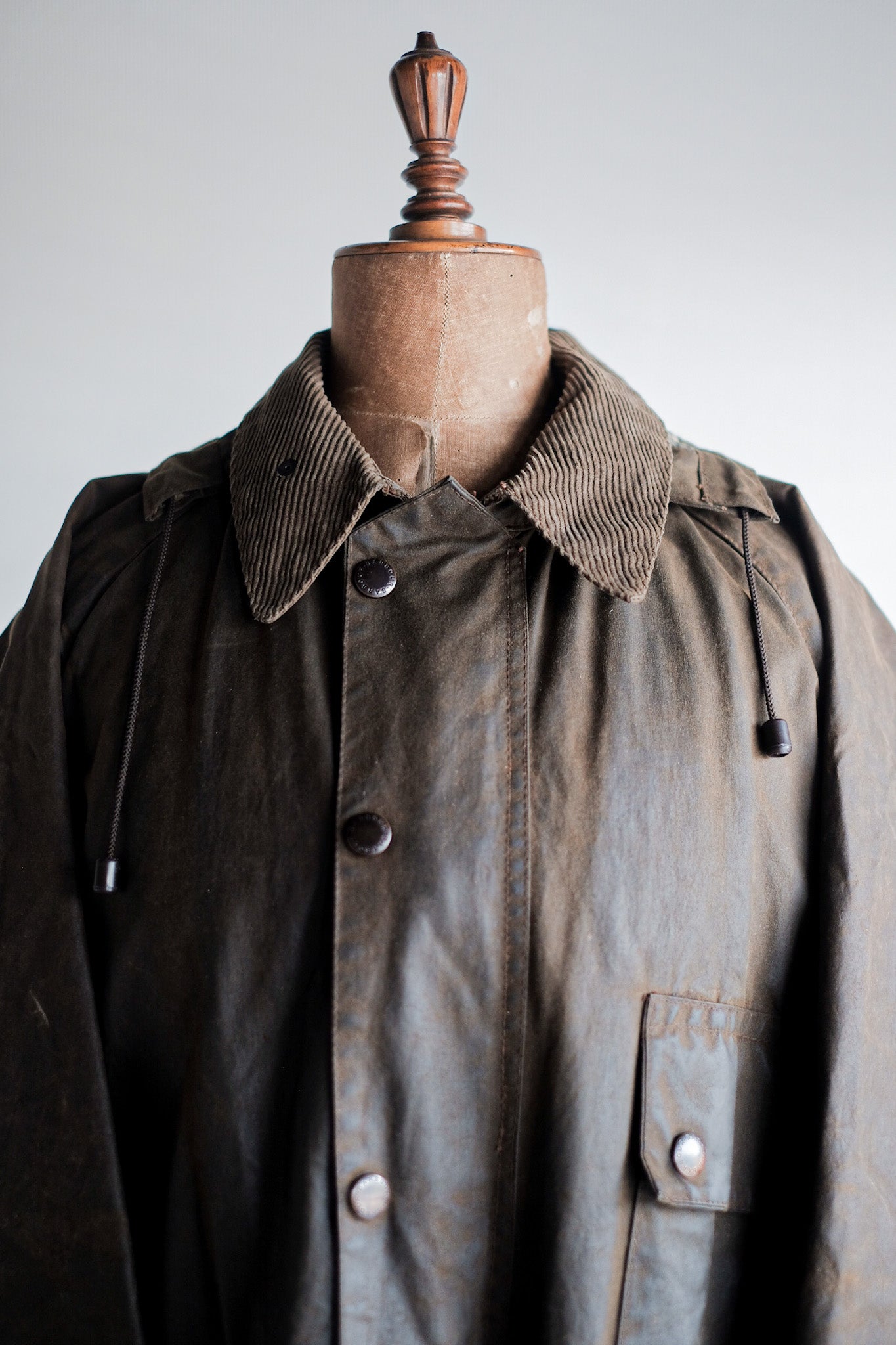 【~80's】Vintage Barbour "SOLWAY ZIPPER" With Hood 2 Crest Size.40