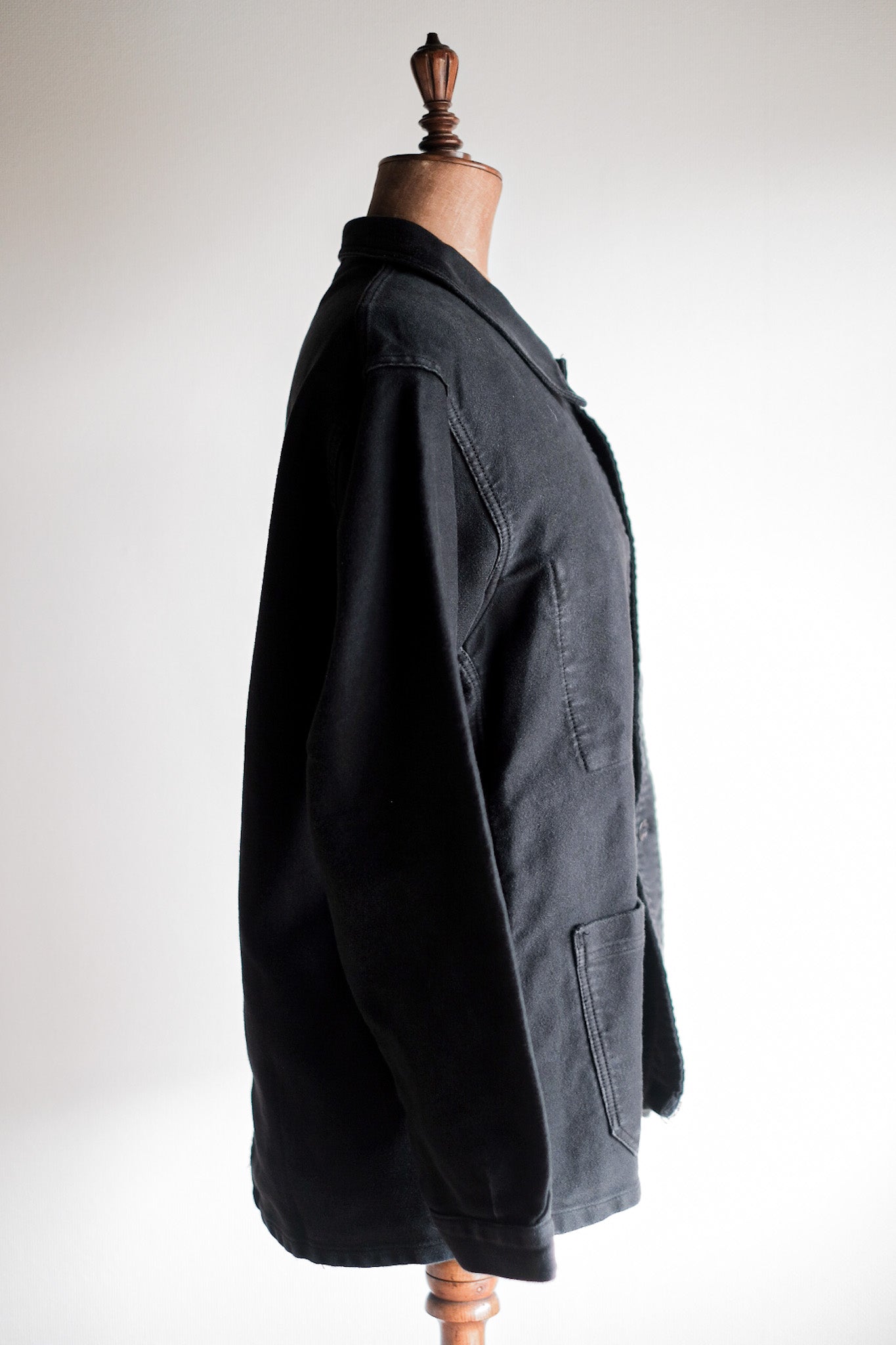 【~50's】French Vintage Black Moleskin Work Jacket