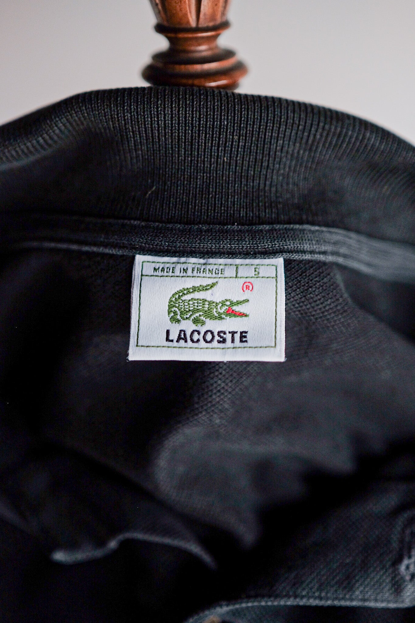 【~80's】CHEMISE LACOSTE L/S Polo Shirt Size.5 "Black"