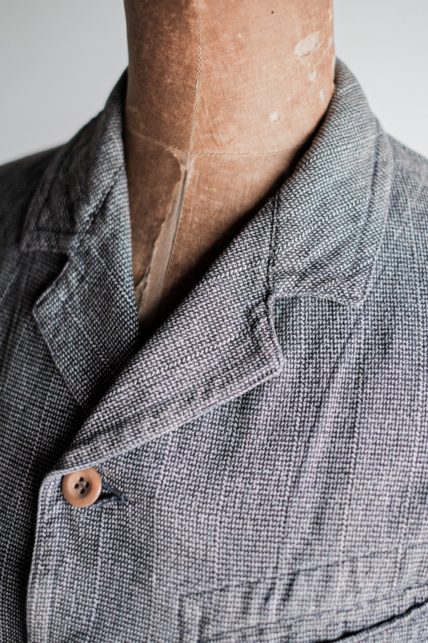 【~30's】French Vintage Cotton Checked Sack Jacket