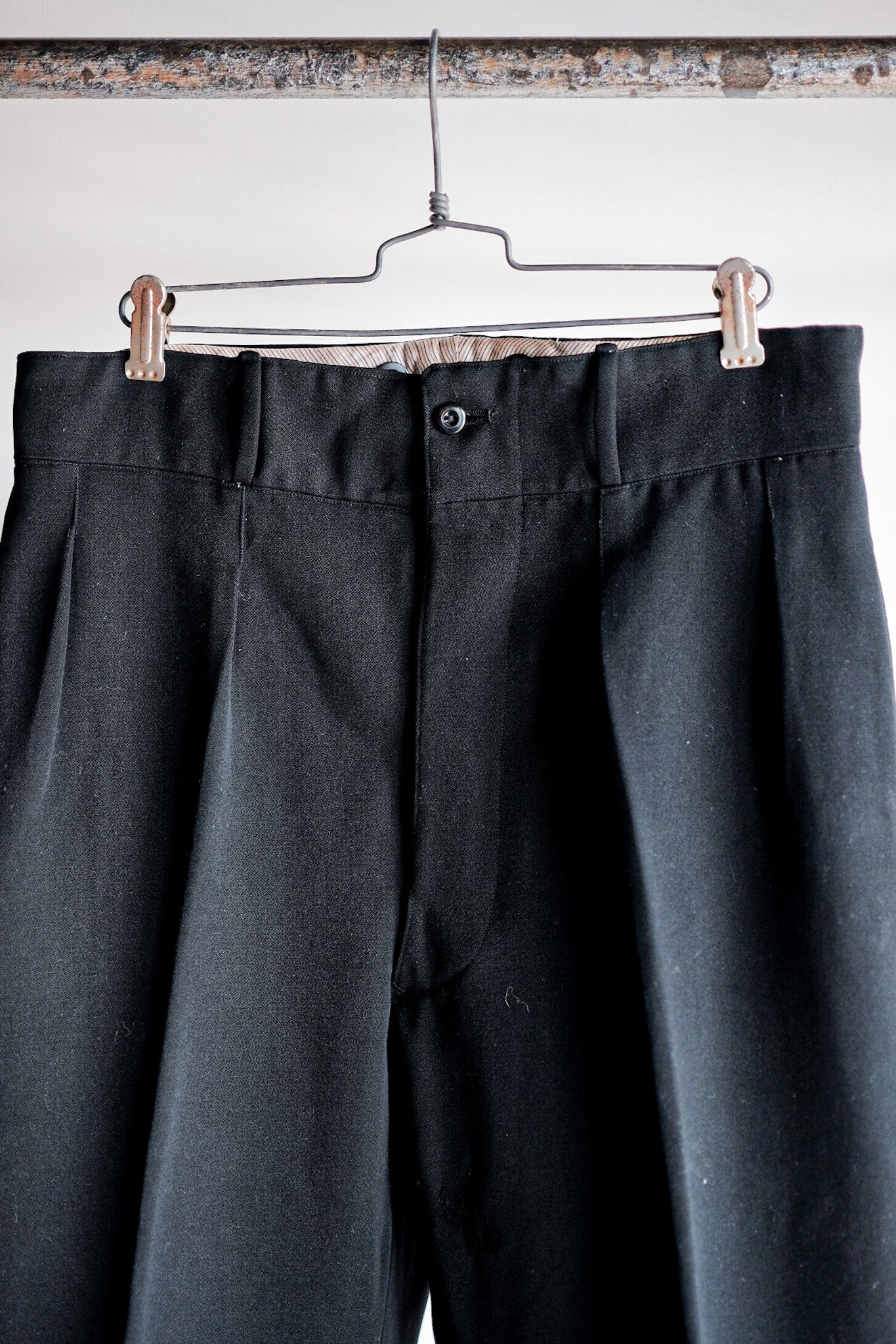 【~40's】French Vintage Black Wool Trousers
