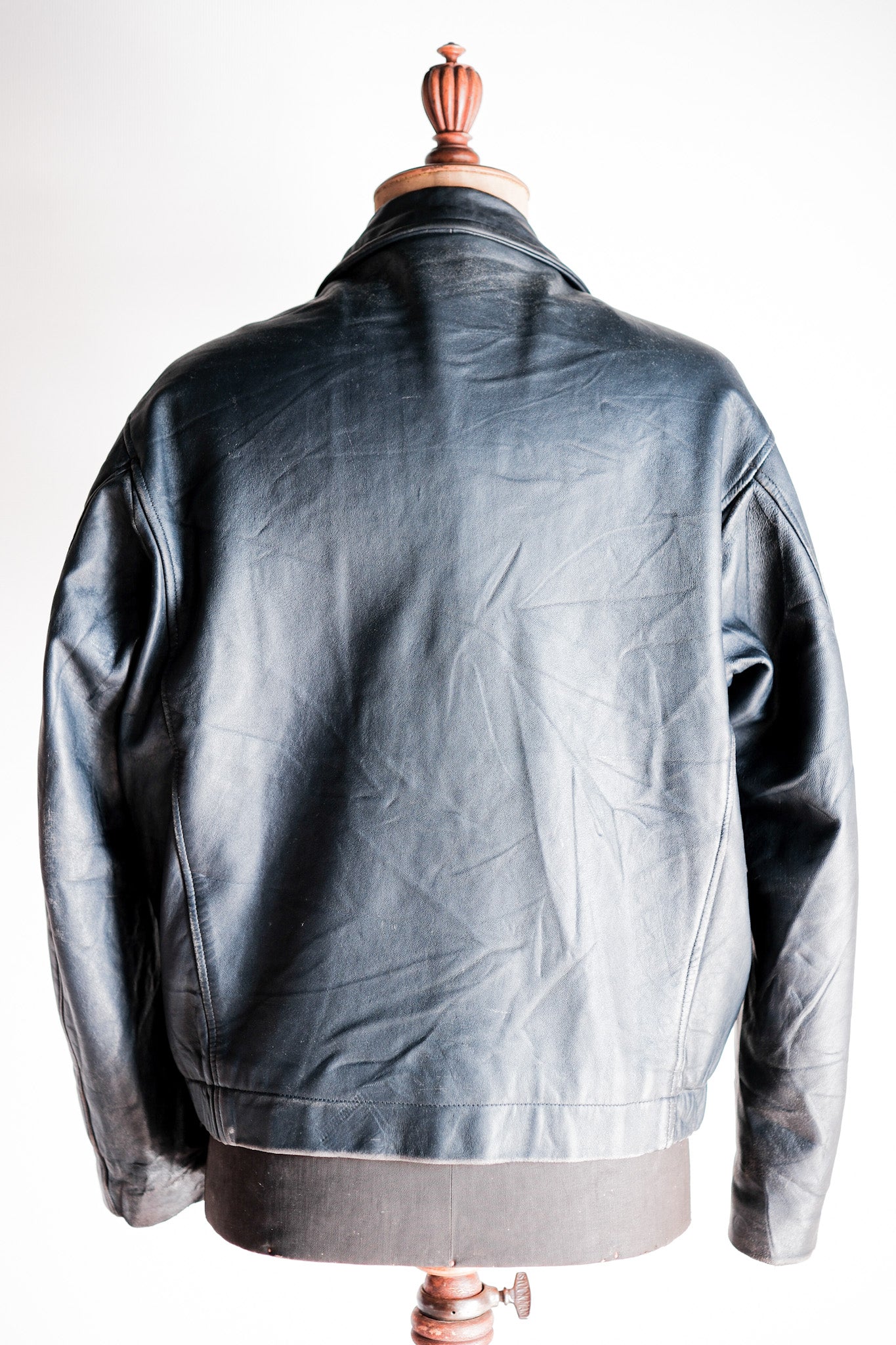 【~70's】French Air Force Pilot Leather Jacket Size.50