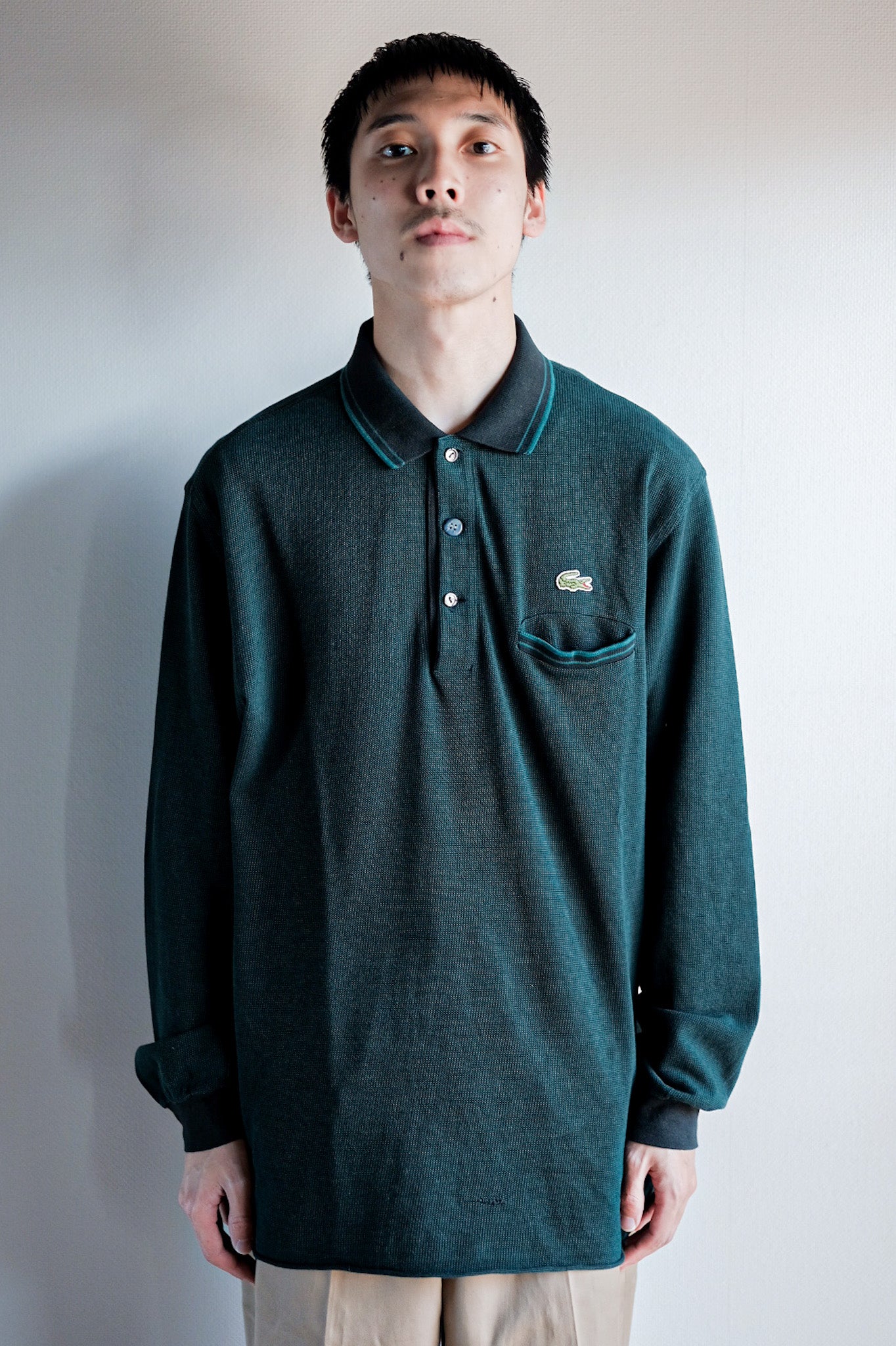 【~80's】CHEMISE LACOSTE L/S Polo Shirt Size.5 "Multi Color"
