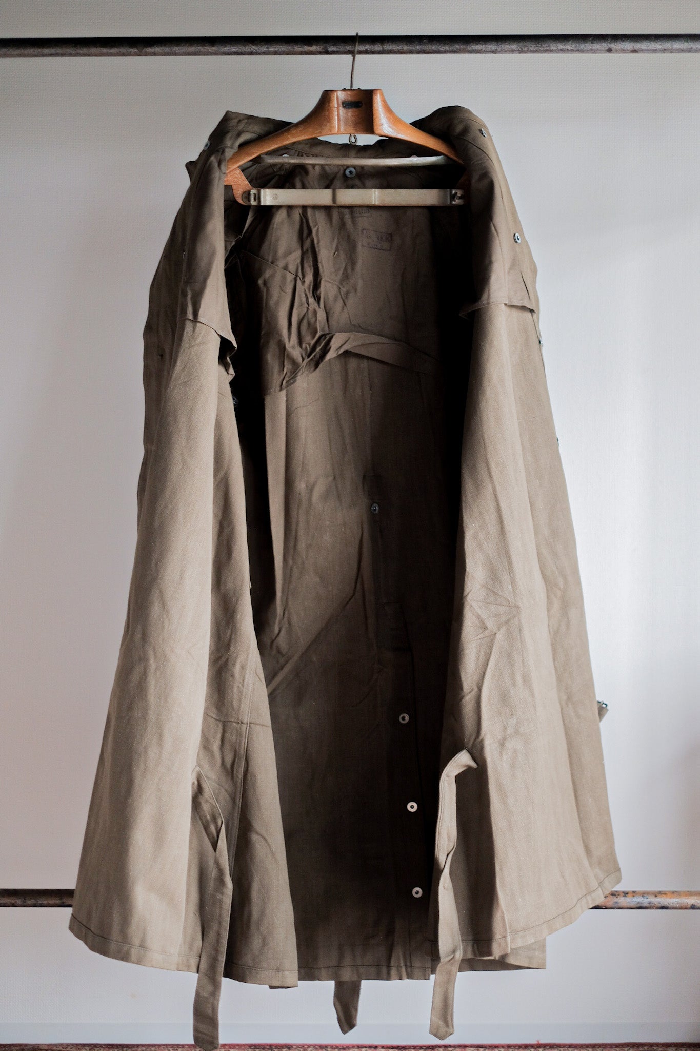 【~50's】French Army M35 Motorcycle Coat "Cotton Linen Type" "Dead Stock"