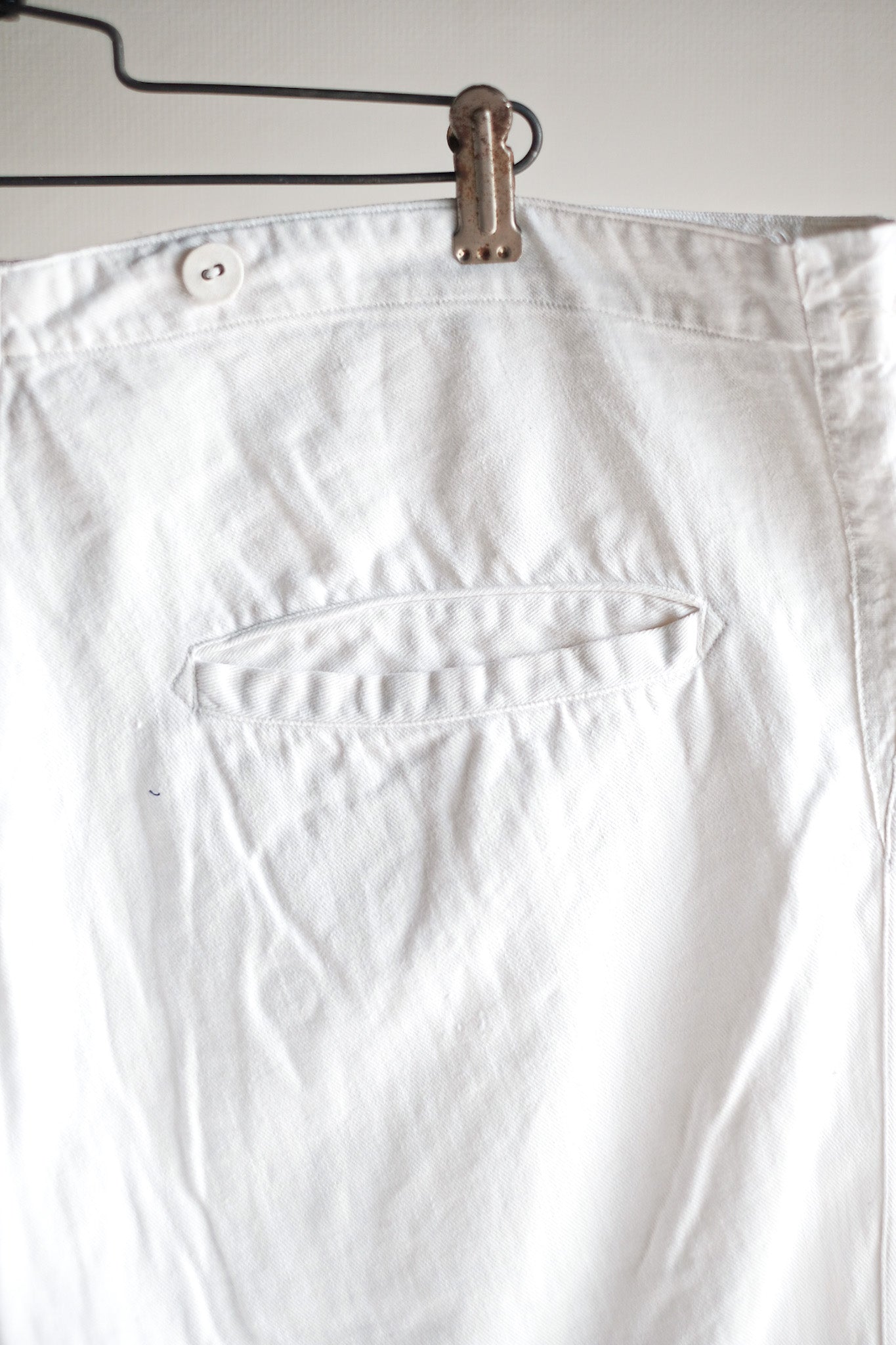 【~40's】German Vintage White Cotton Work Pants