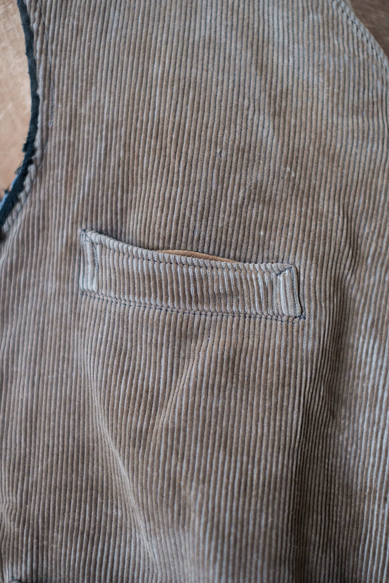 【~30's】French Vintage Brown Corduroy Hunting Gilet