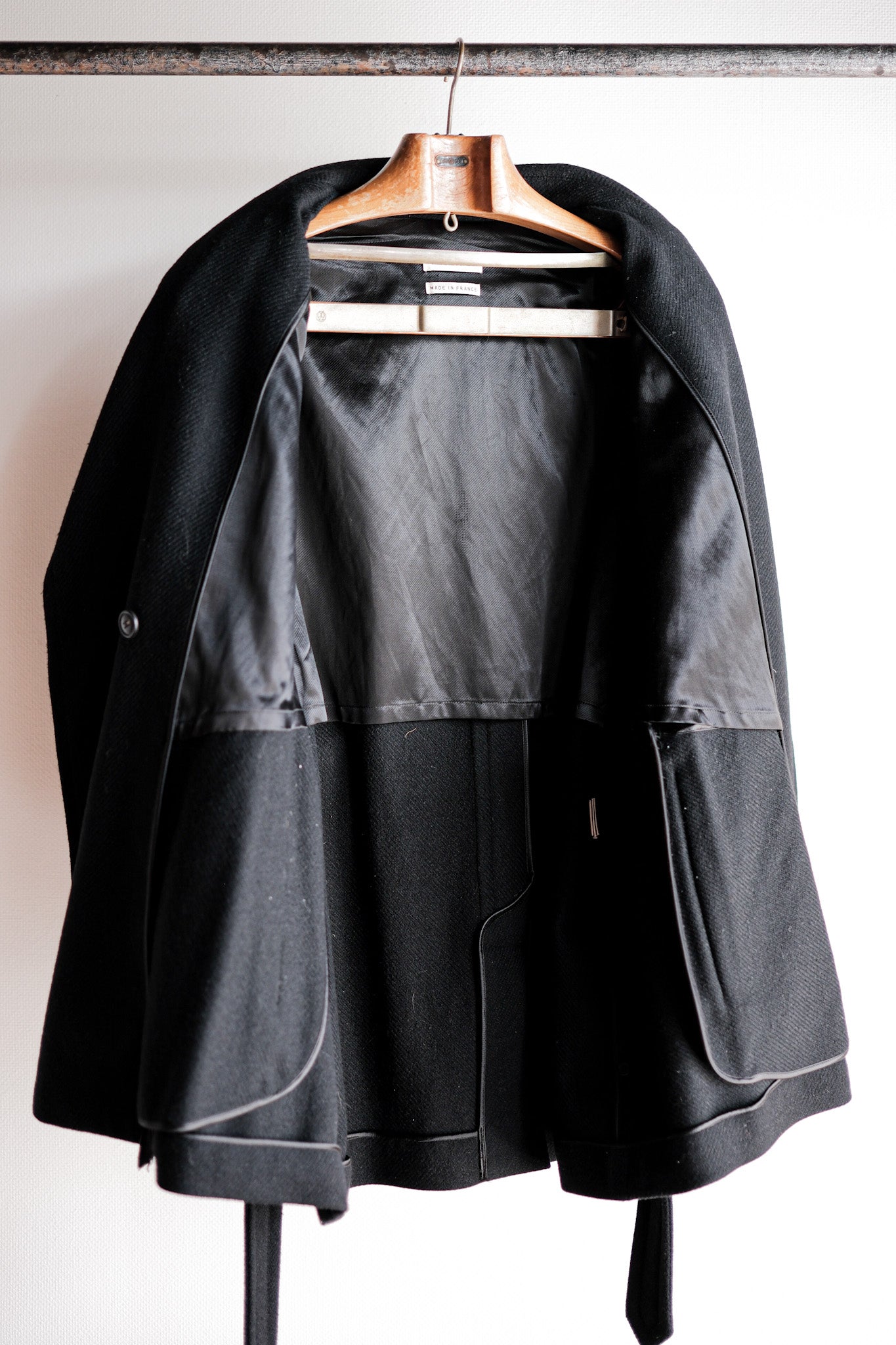 【~00's】Old Hermès Paris Cashmere Mix Wool Belted Coat by Martin Margiela