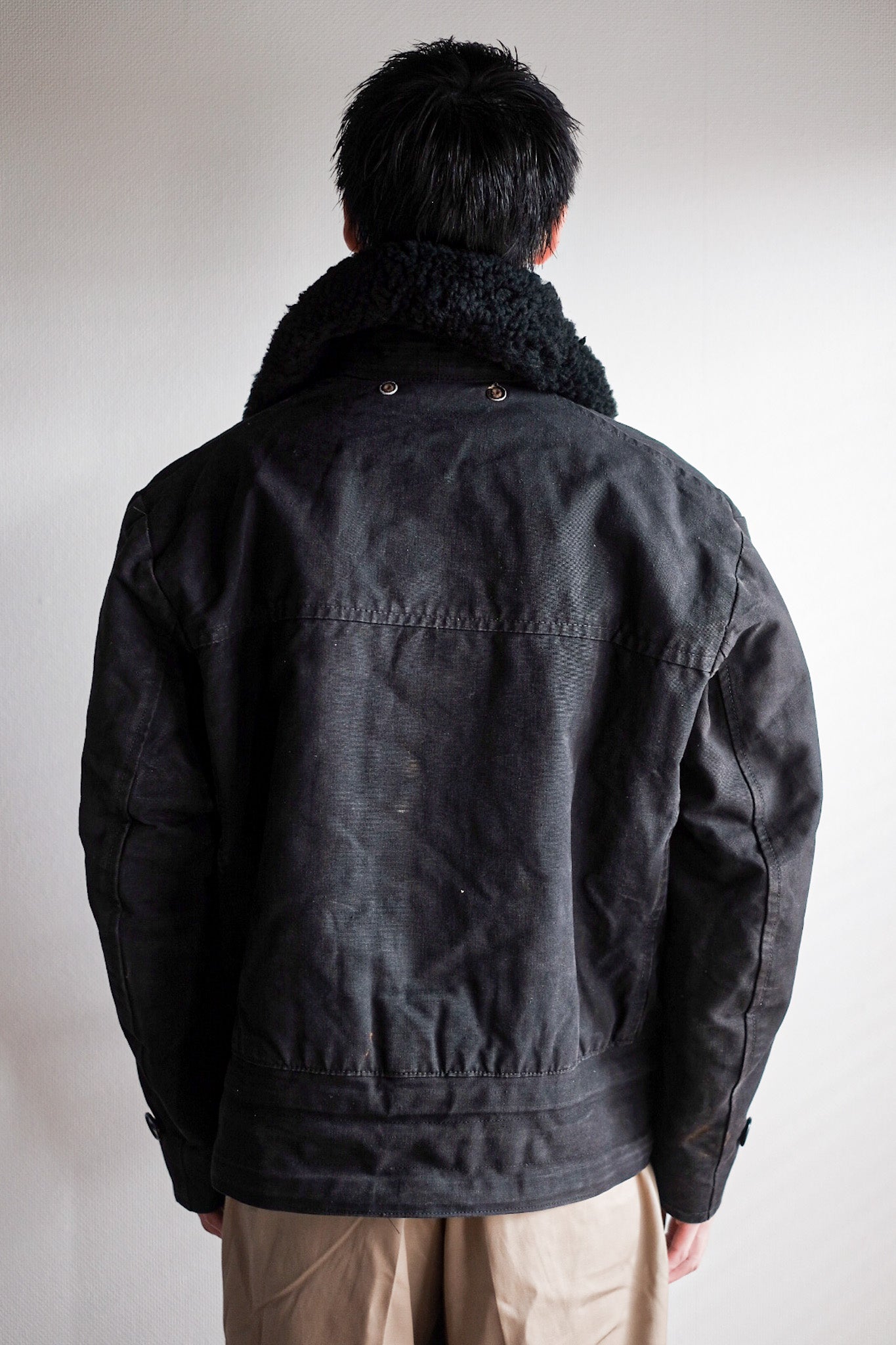 【~50’s】Swedish Army Motorcycle Jacket “Black Color”