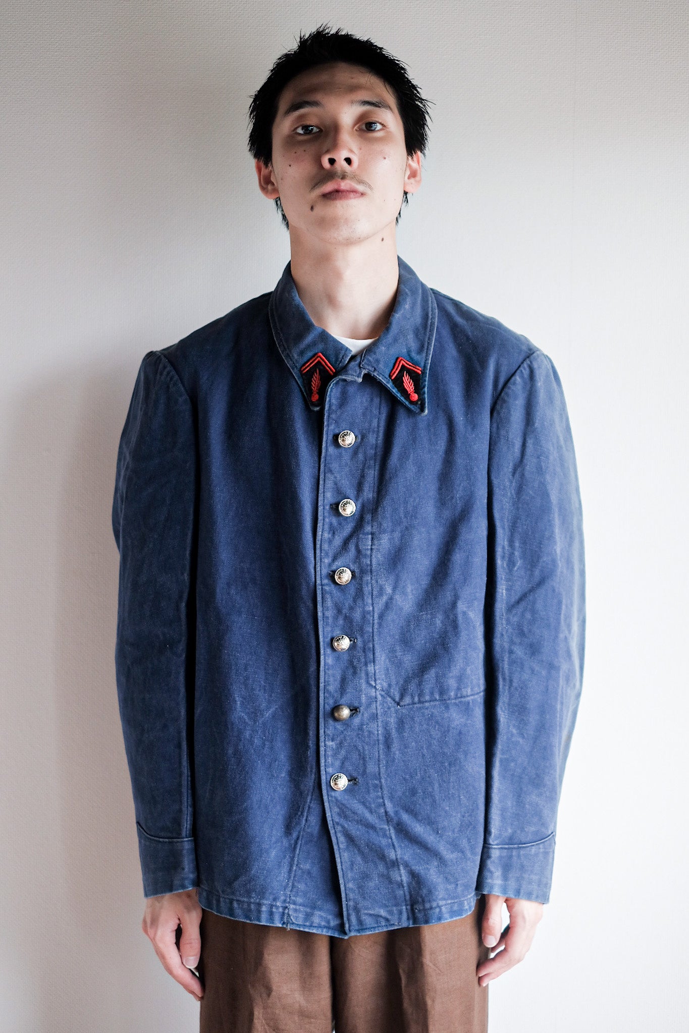 【~30's】French Vintage Indigo Metis Fireman Jacket