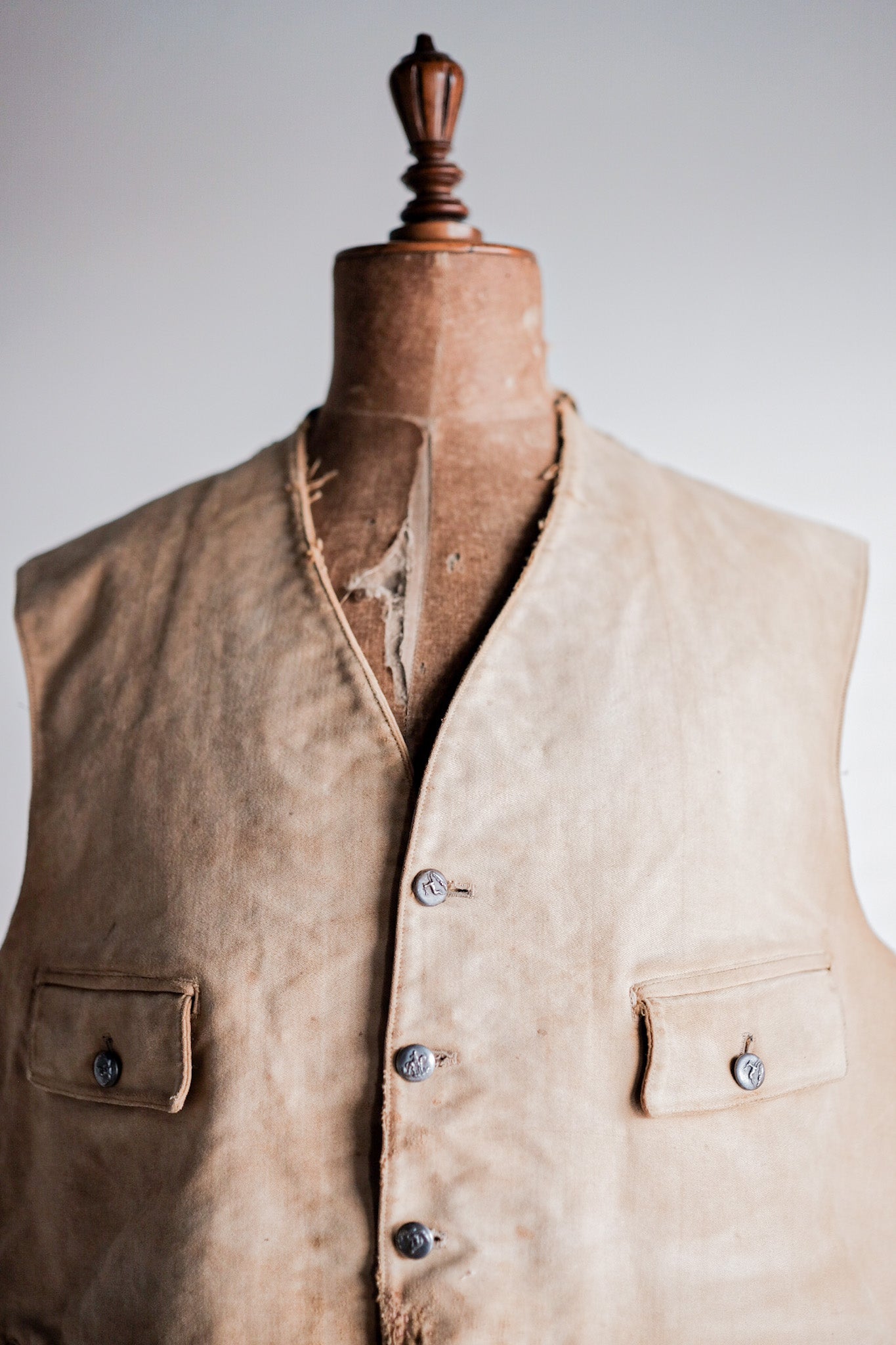 【~30's】French Vintage Moleskin Hunting Gilet