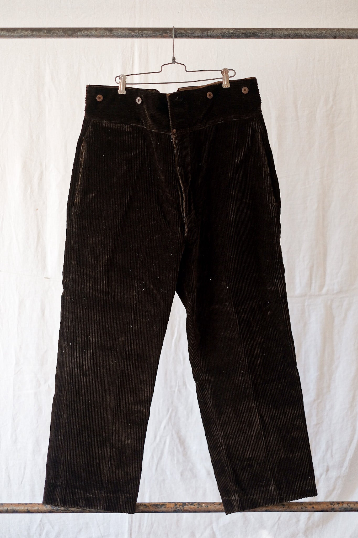 【~30's】French Vintage Brown Corduroy Work Pant