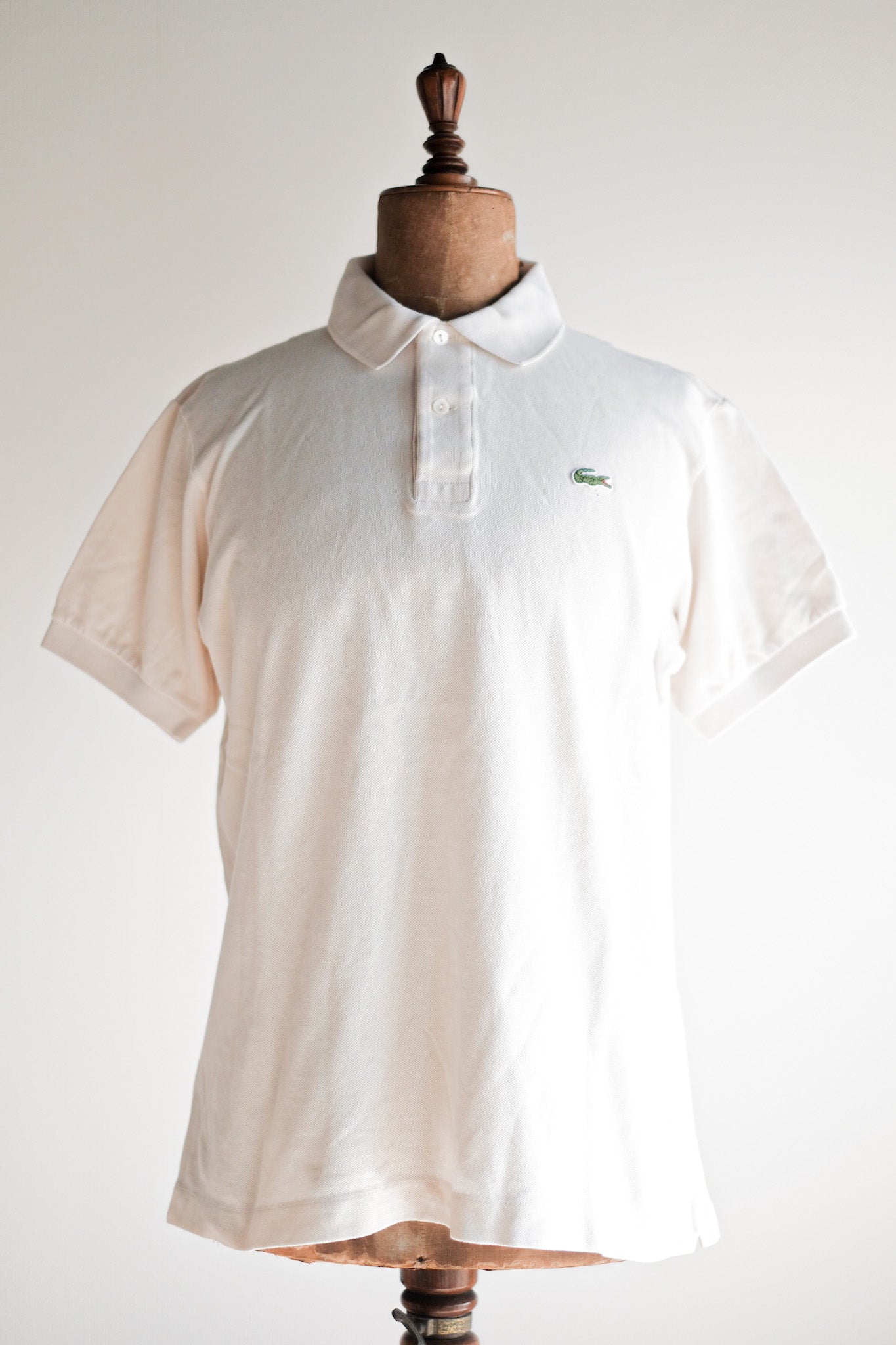 80 s CHEMISE LACOSTE S S POLO SHIRT SIRT SIZE.4 ECRU