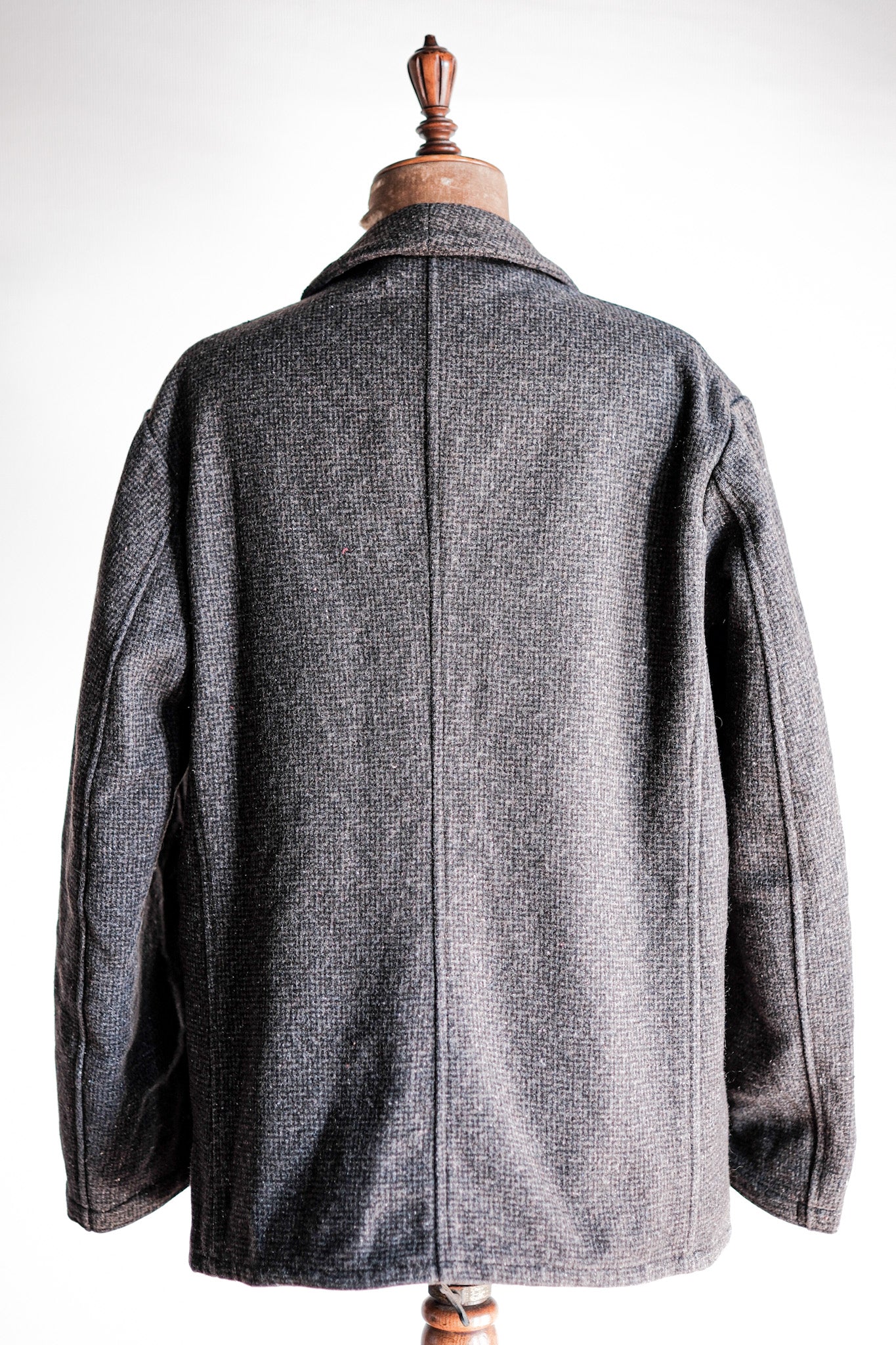 【~50's】French Vintage Gray Wool Checked Work Jacket