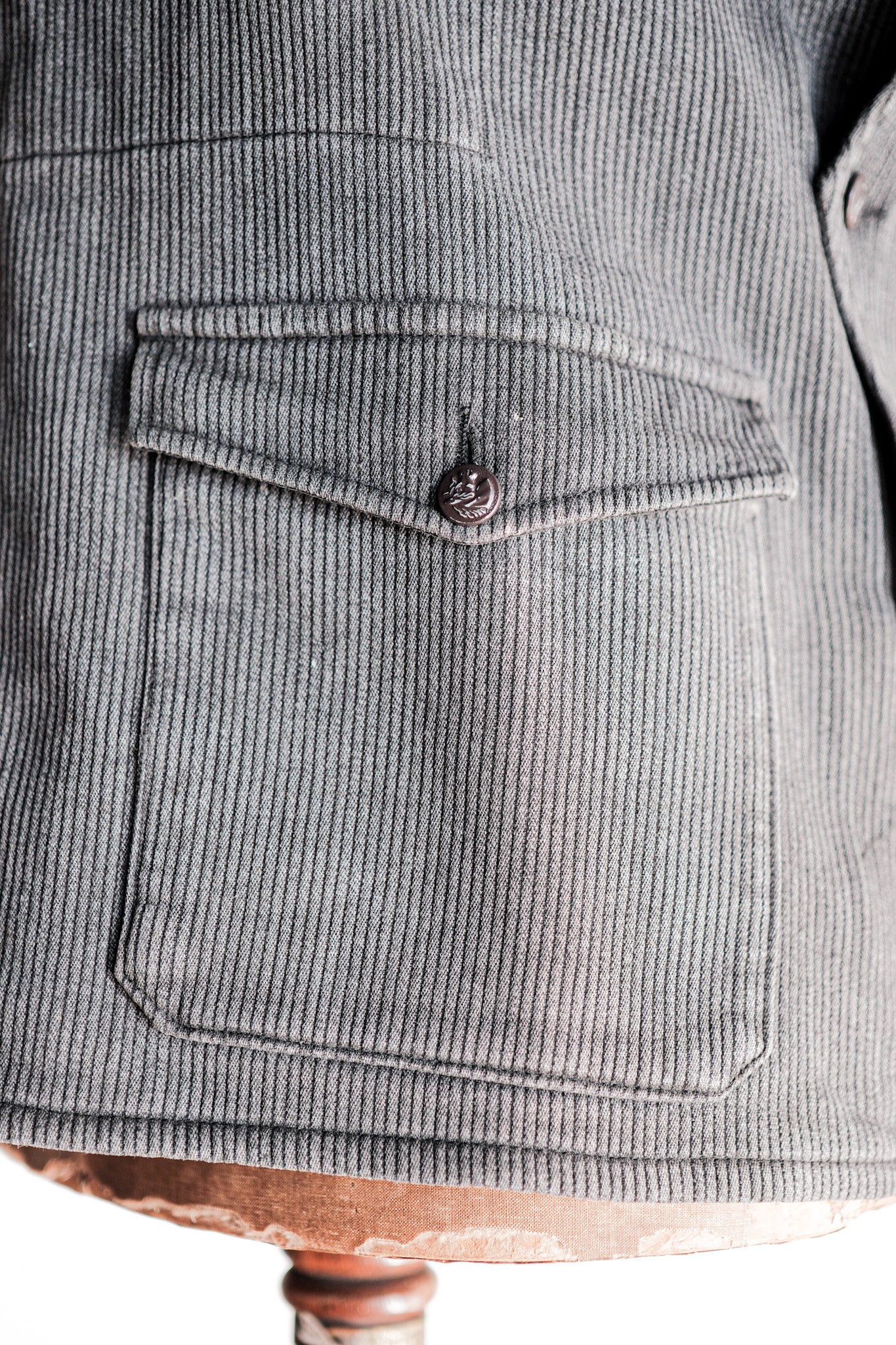 【~50's】French Vintage Gray Cotton Pique Hunting Jacket