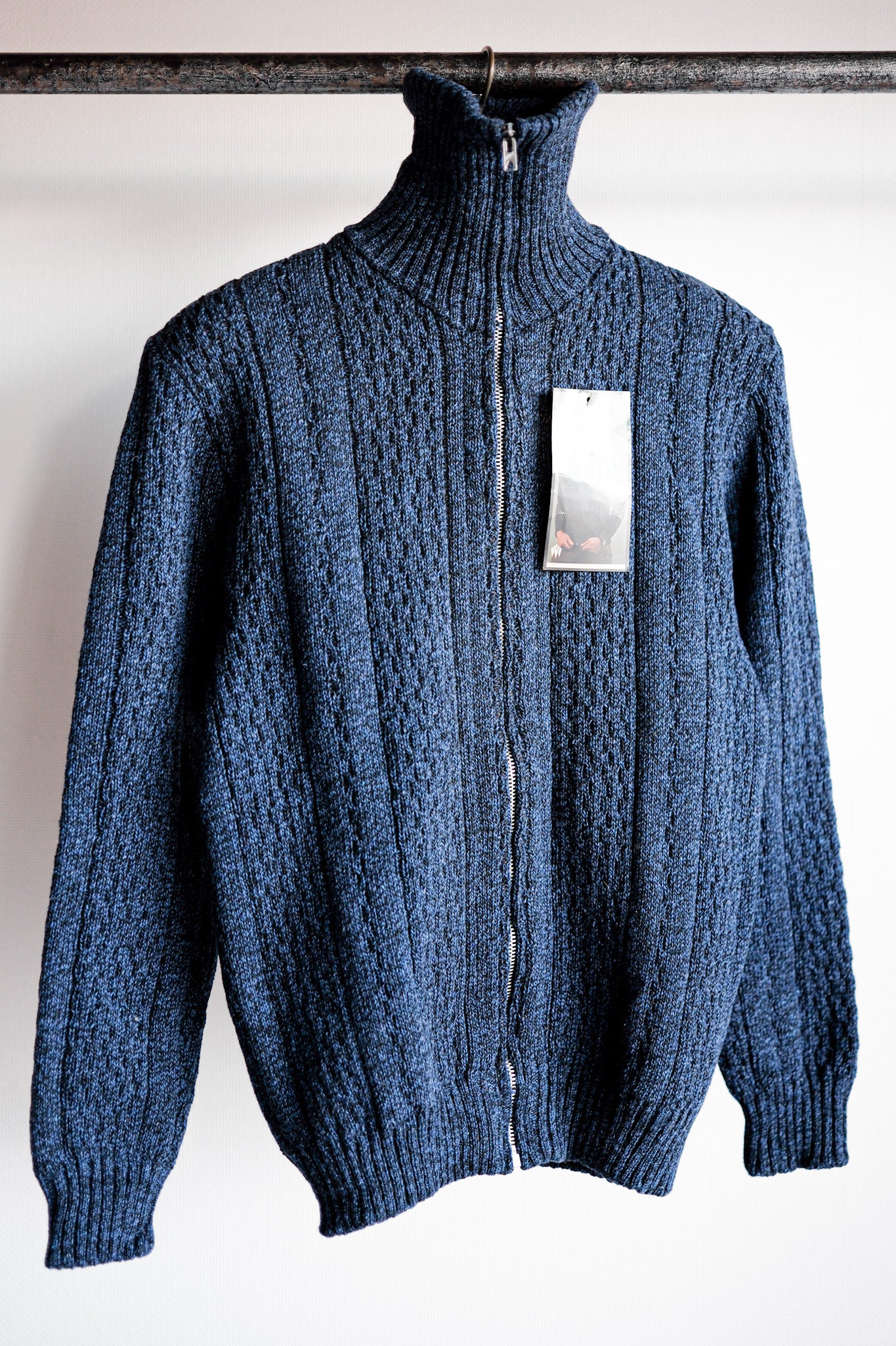 【~60's】French Vintage Full Zip Wool Cardigan "Dead Stock"