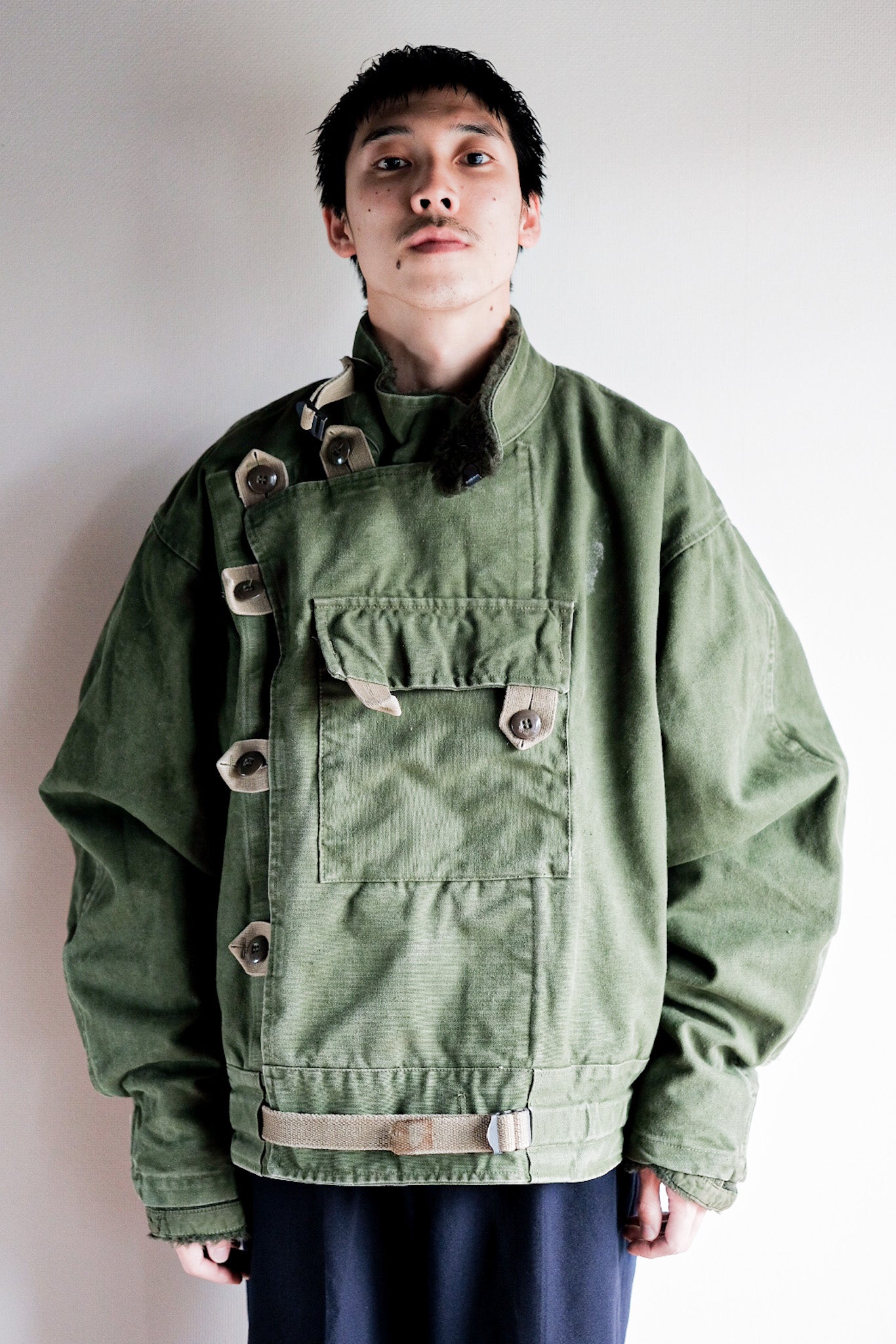 【~60's】Swedish Army Dispatch Rider Motorcycle Jacket With Liner Size.C56