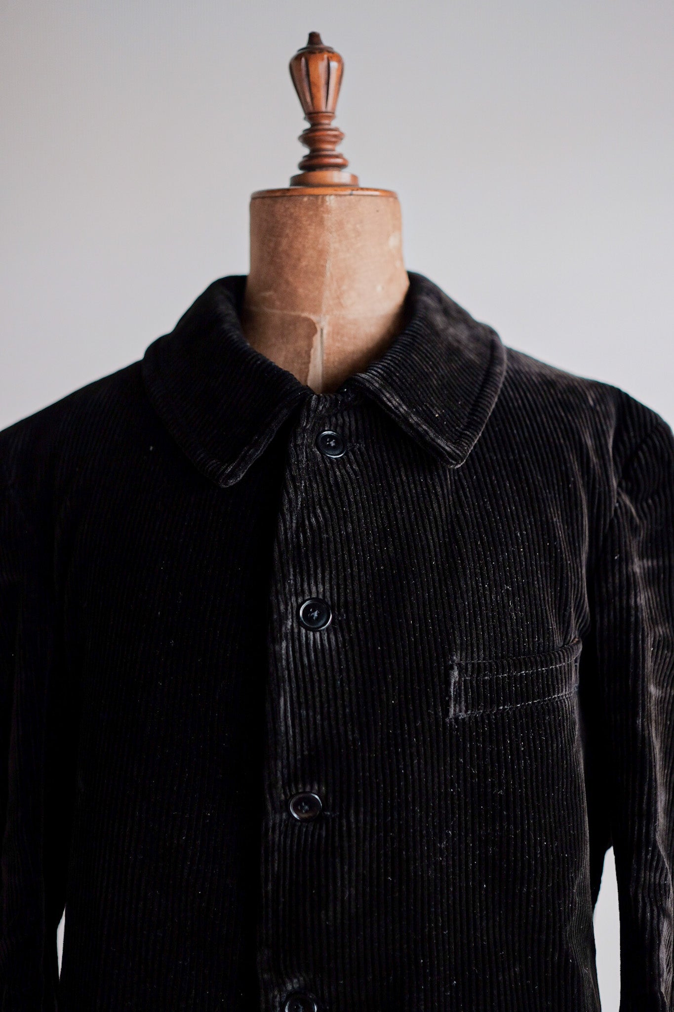 【~40's】French Vintage Black Corduroy Work Jacket