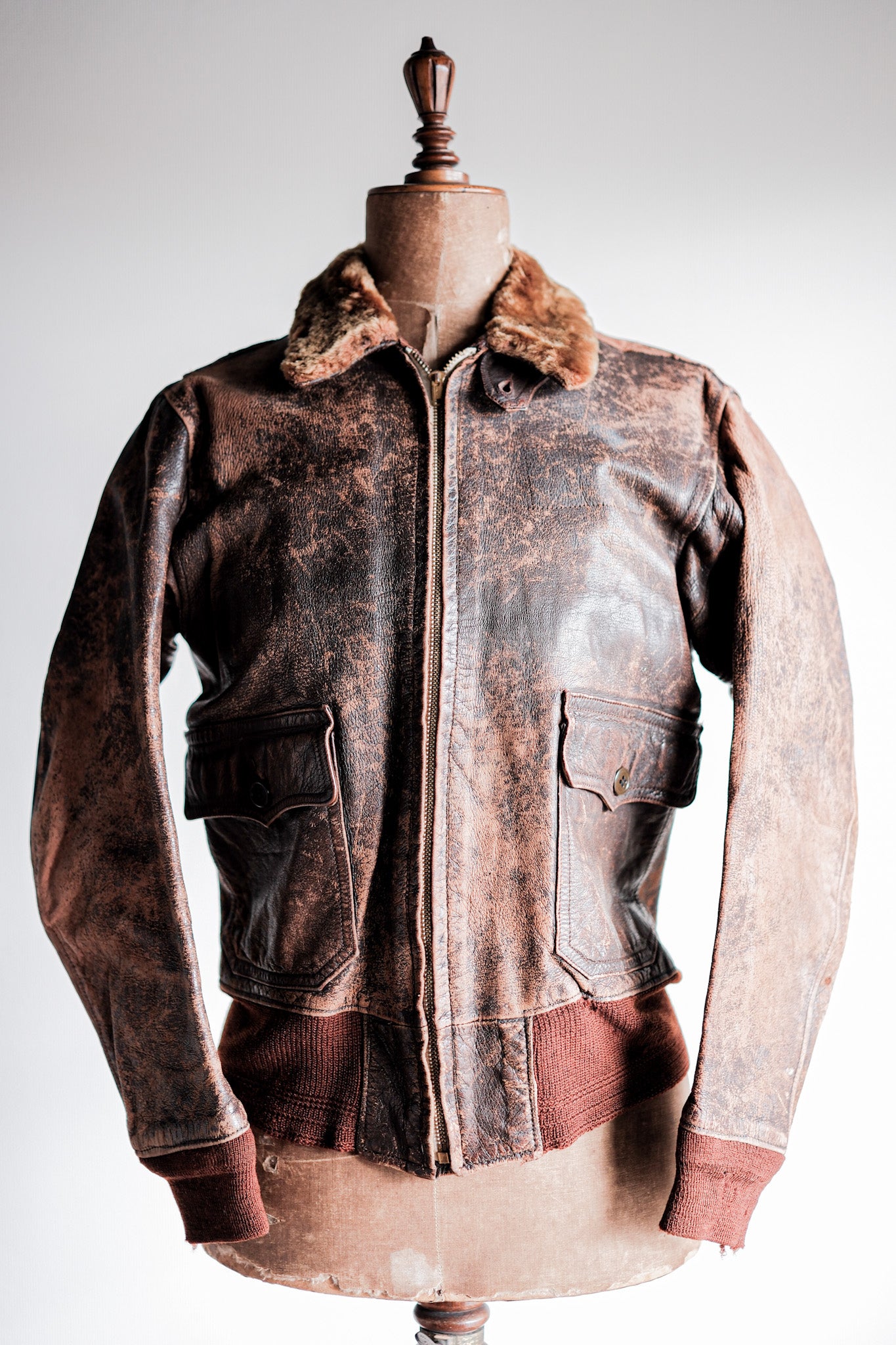 Vintage leather hot sale flight jacket