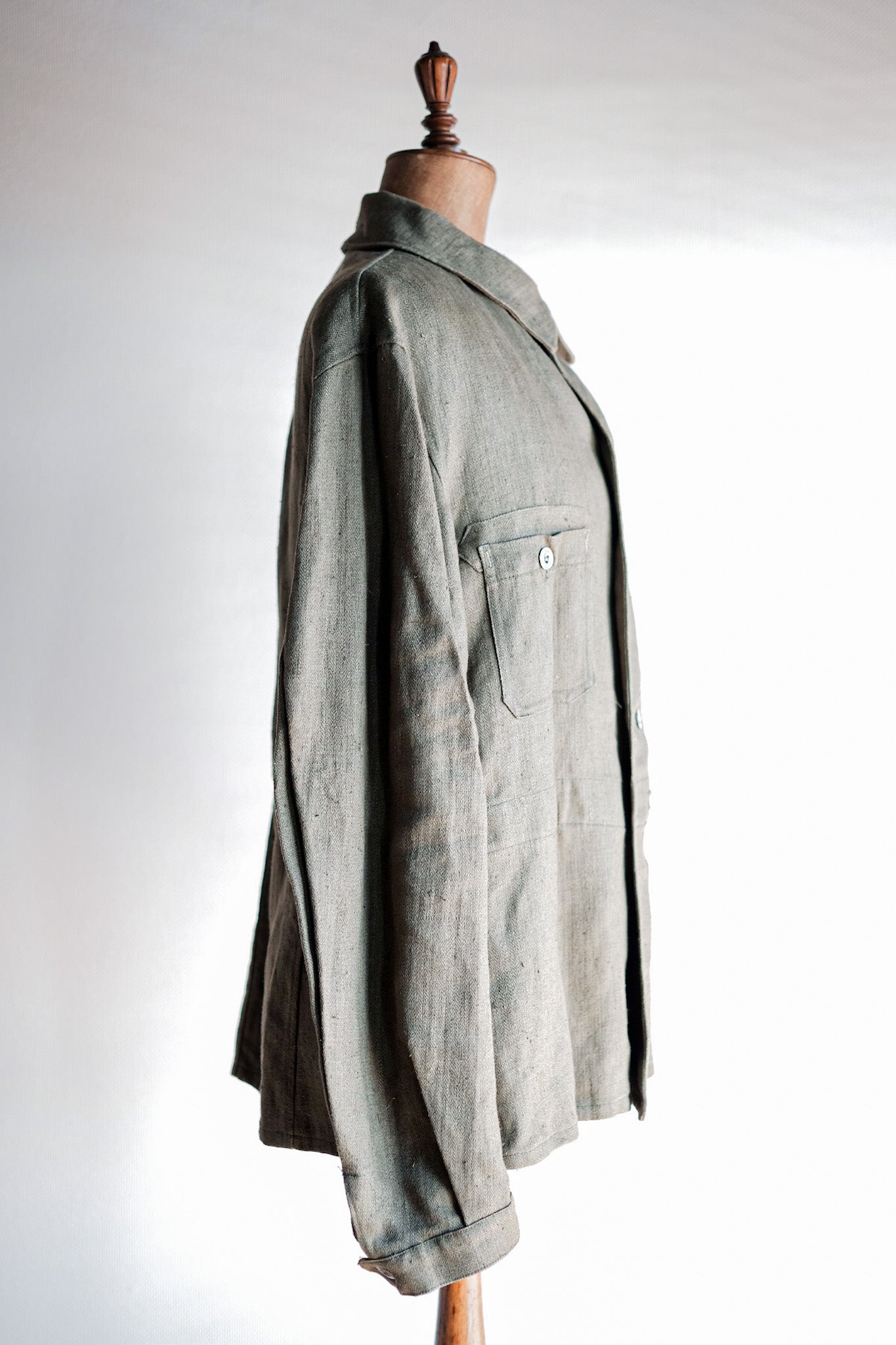 【~30's】German Air Force Green Linen HBT Jacket "Luftwaffe" "Dead Stock"