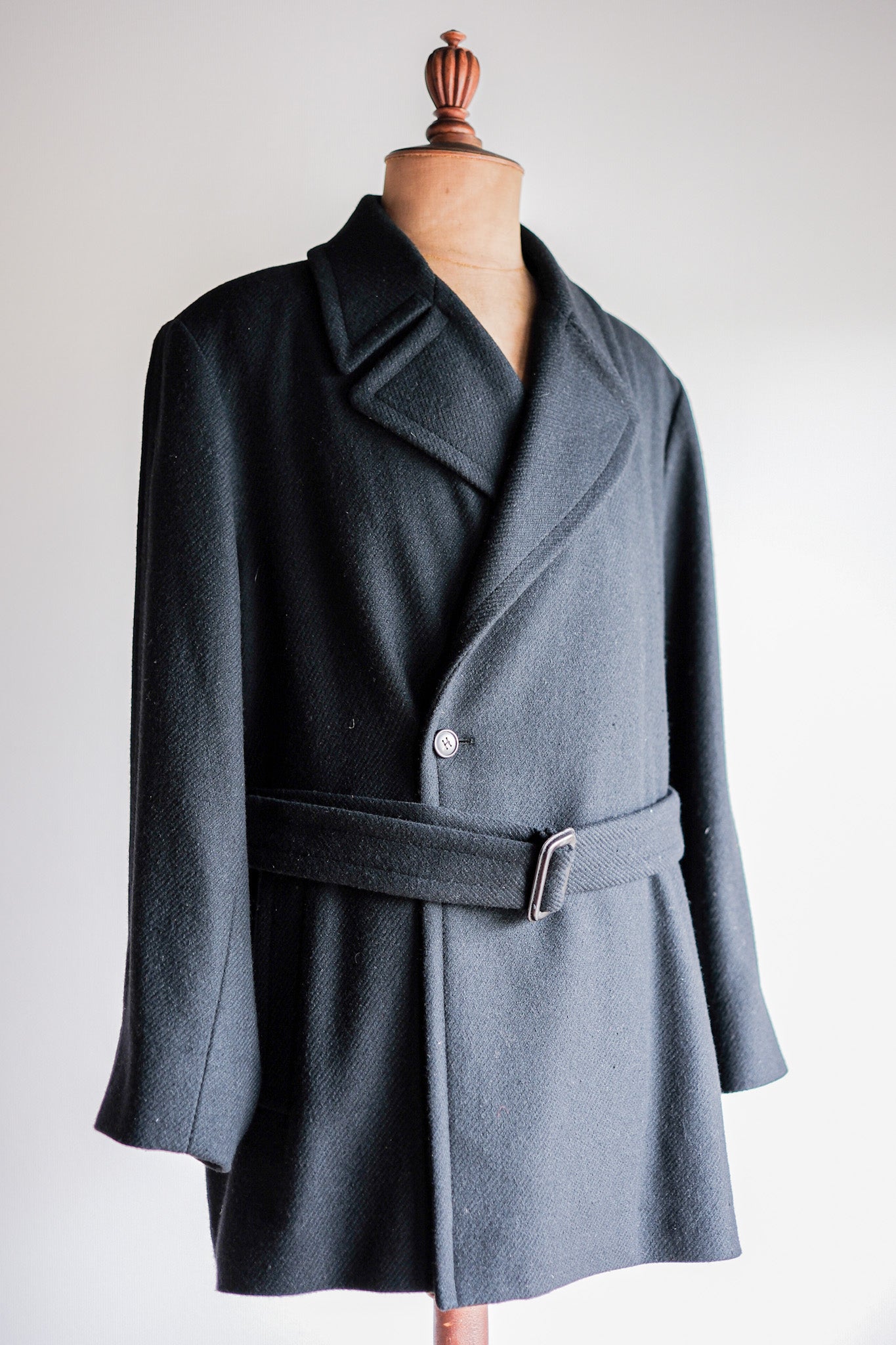 【~00's】Old Hermès Paris Cashmere Mix Wool Belted Coat by Martin Margiela