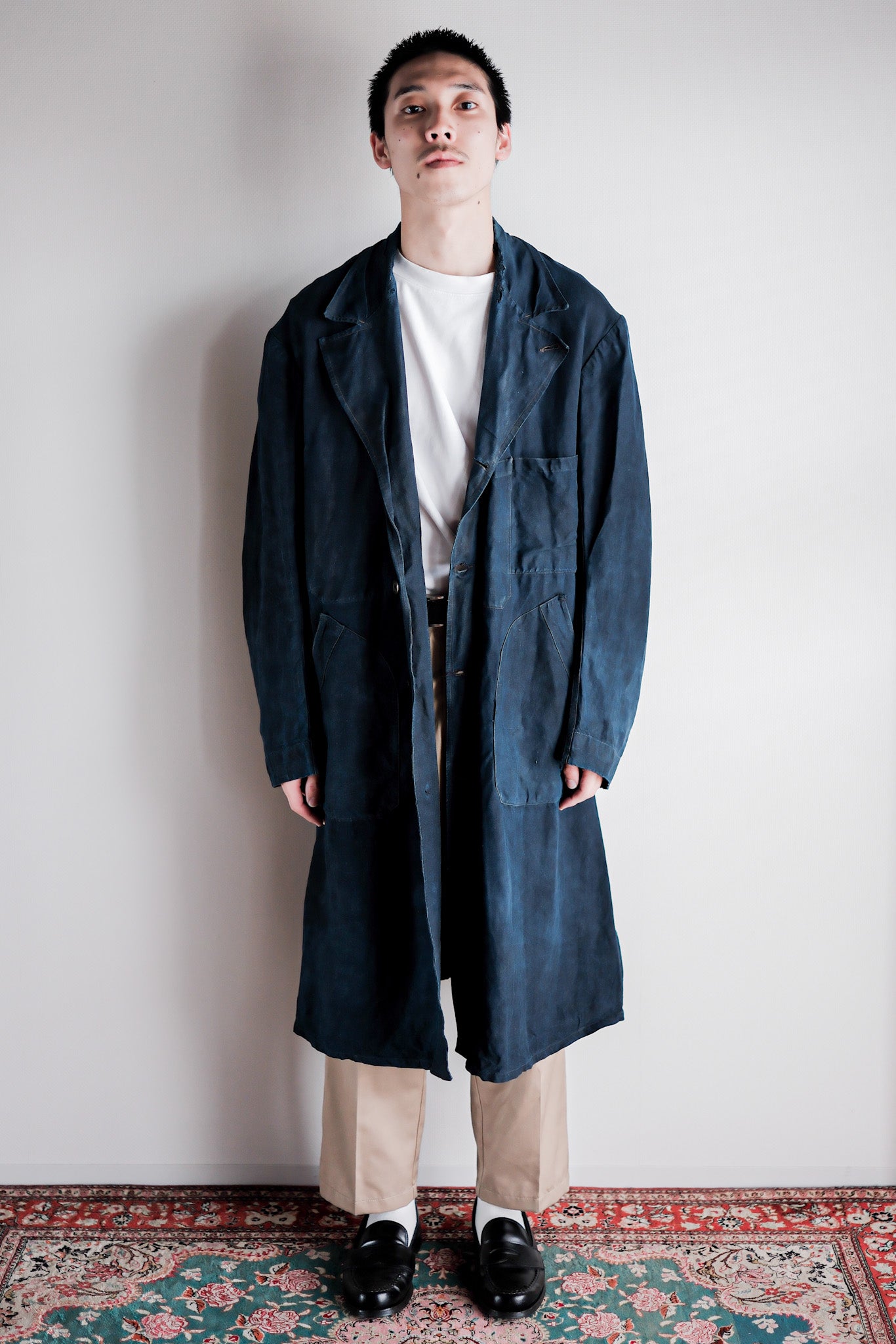 【Early 20th C】French Antique Indigo Linen Maquignon Coat