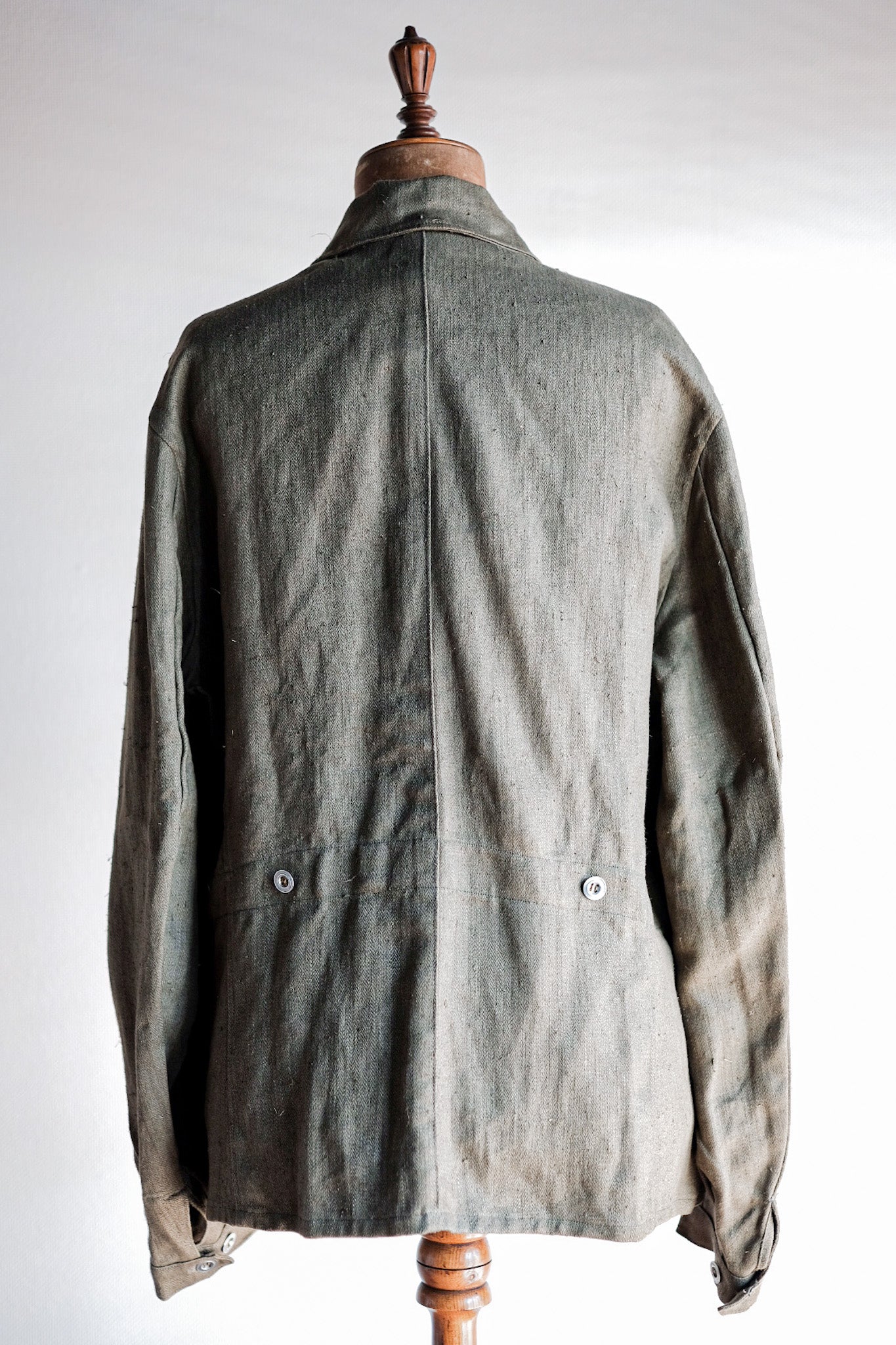 【~30's】German Air Force Green Linen HBT Jacket "Luftwaffe" "Dead Stock"
