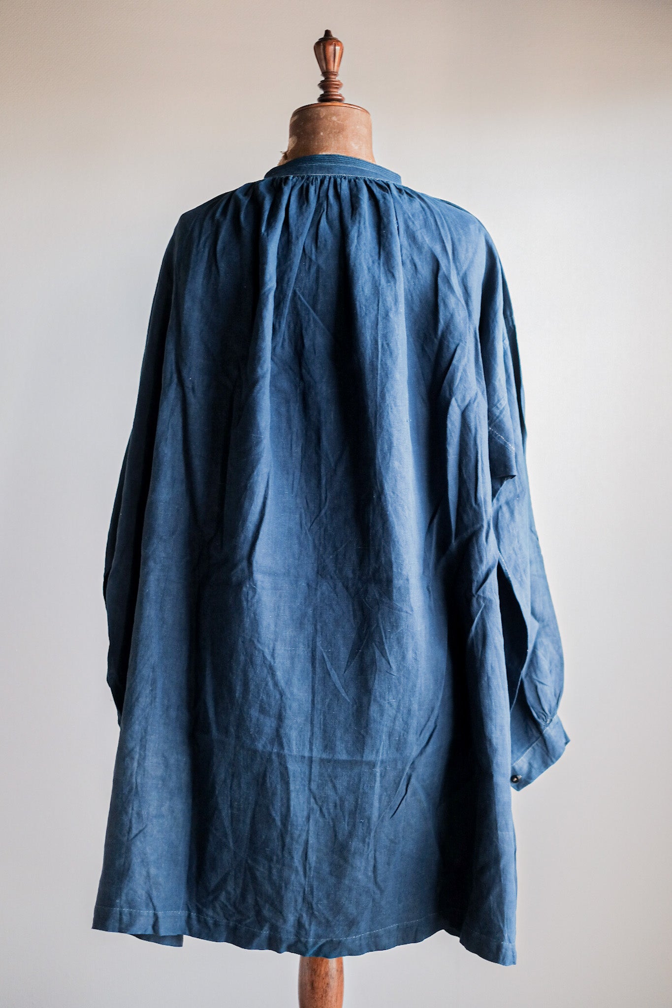 【Early 20th C】French Antique Indigo Linen Smock "Biaude"