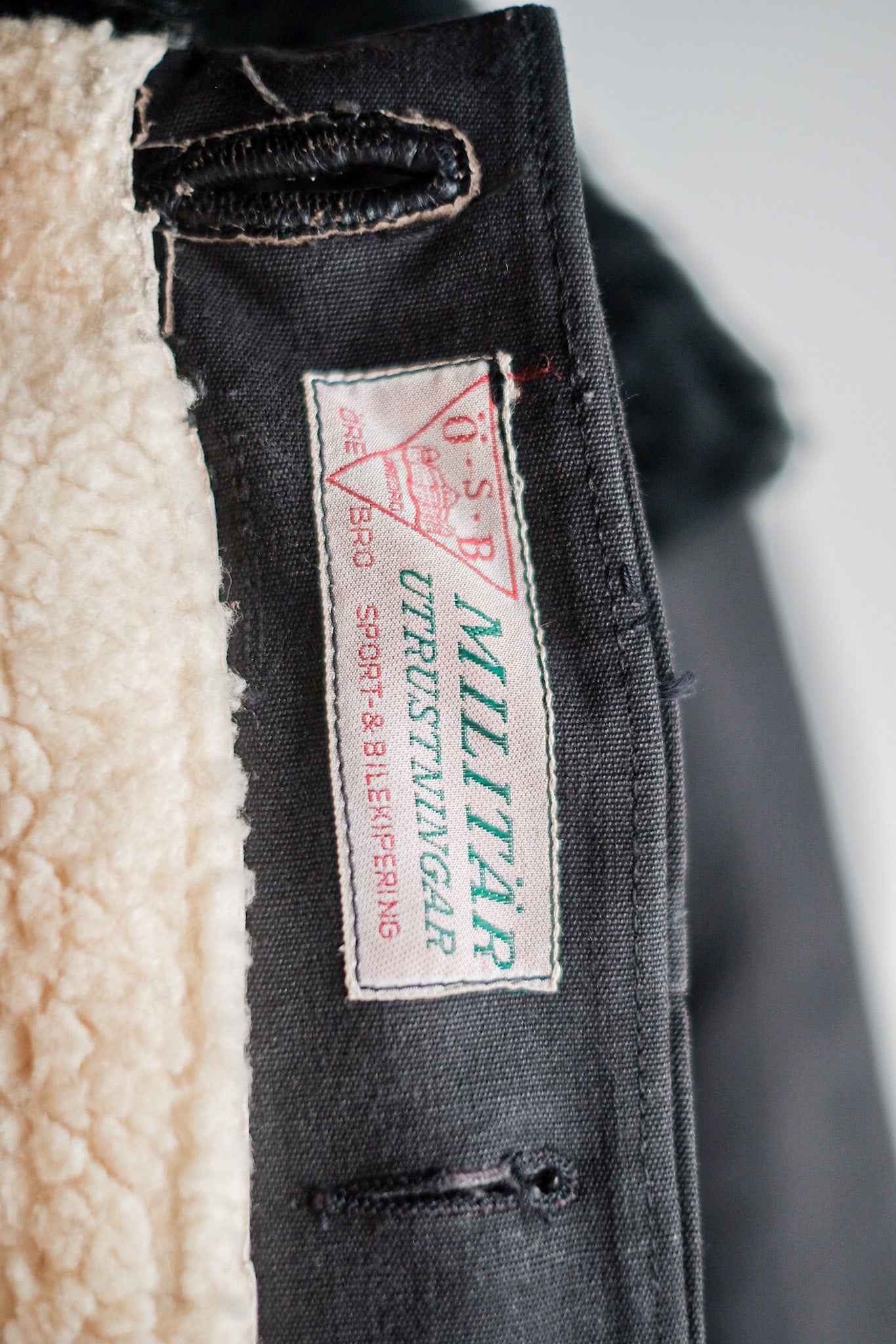 【~50’s】Swedish Army Motorcycle Jacket “Black Color”