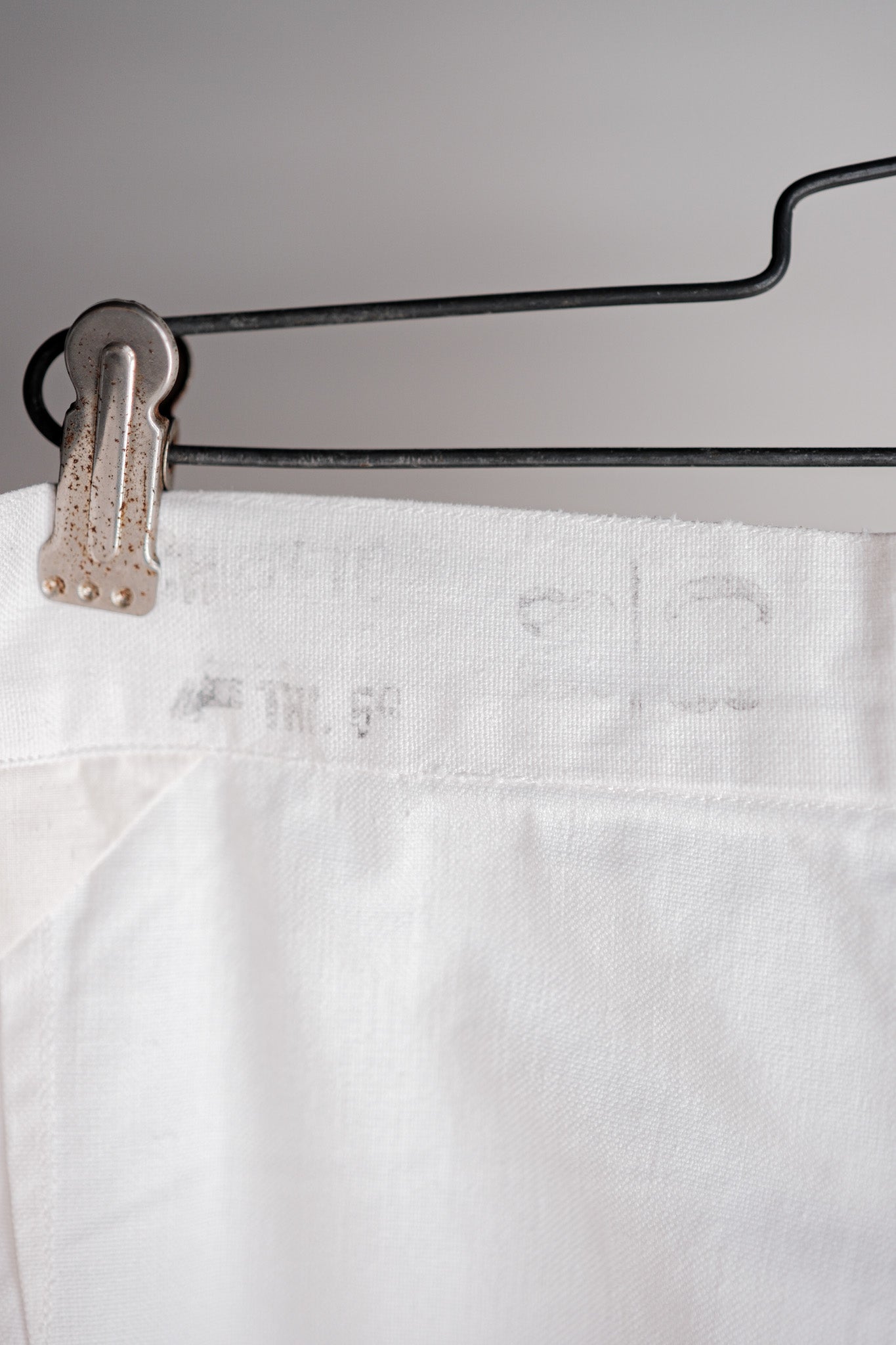 【~50's】French Navy White Linen Sailor Pants "Dead Stock"