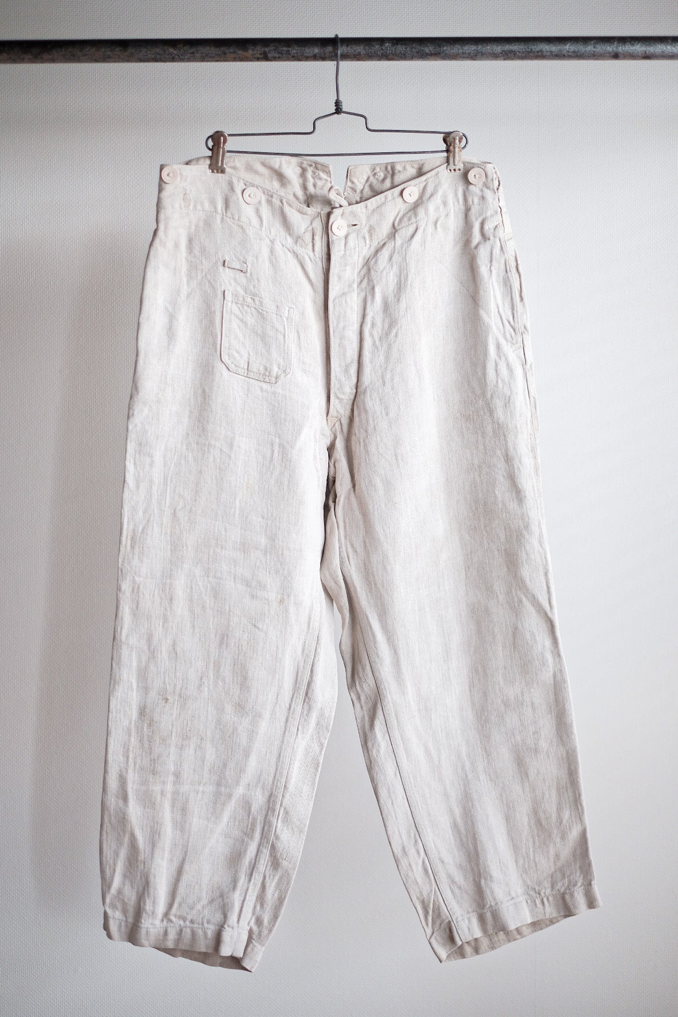 【~40's】WW2 German Army Drillich HBT Linen Trousers