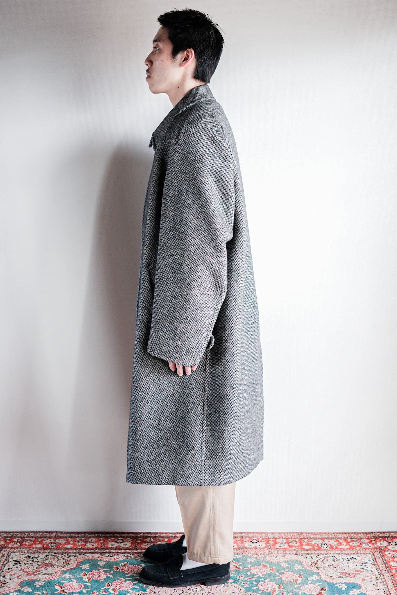 【~70's】Vintage Aquascutum Single Raglan Balmacaan Coat "SCOTTISH TWEED"