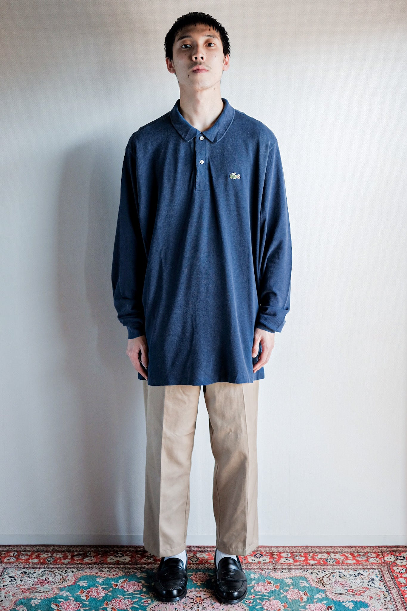 【~80's】CHEMISE LACOSTE L/S Polo Shirt Size.6 "Navy"