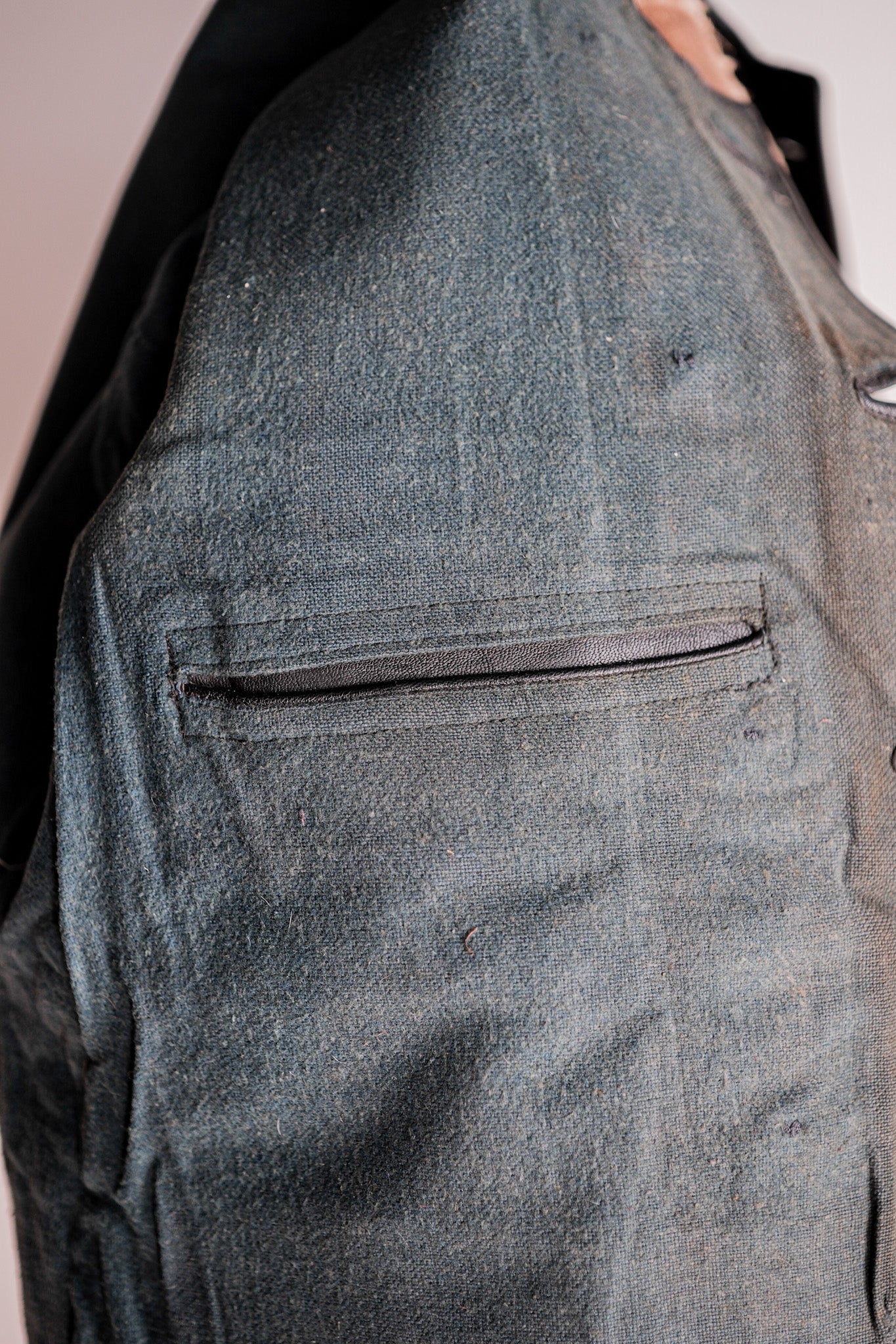 【~40's】Swedish Vintage Double Breasted Leather Jacket