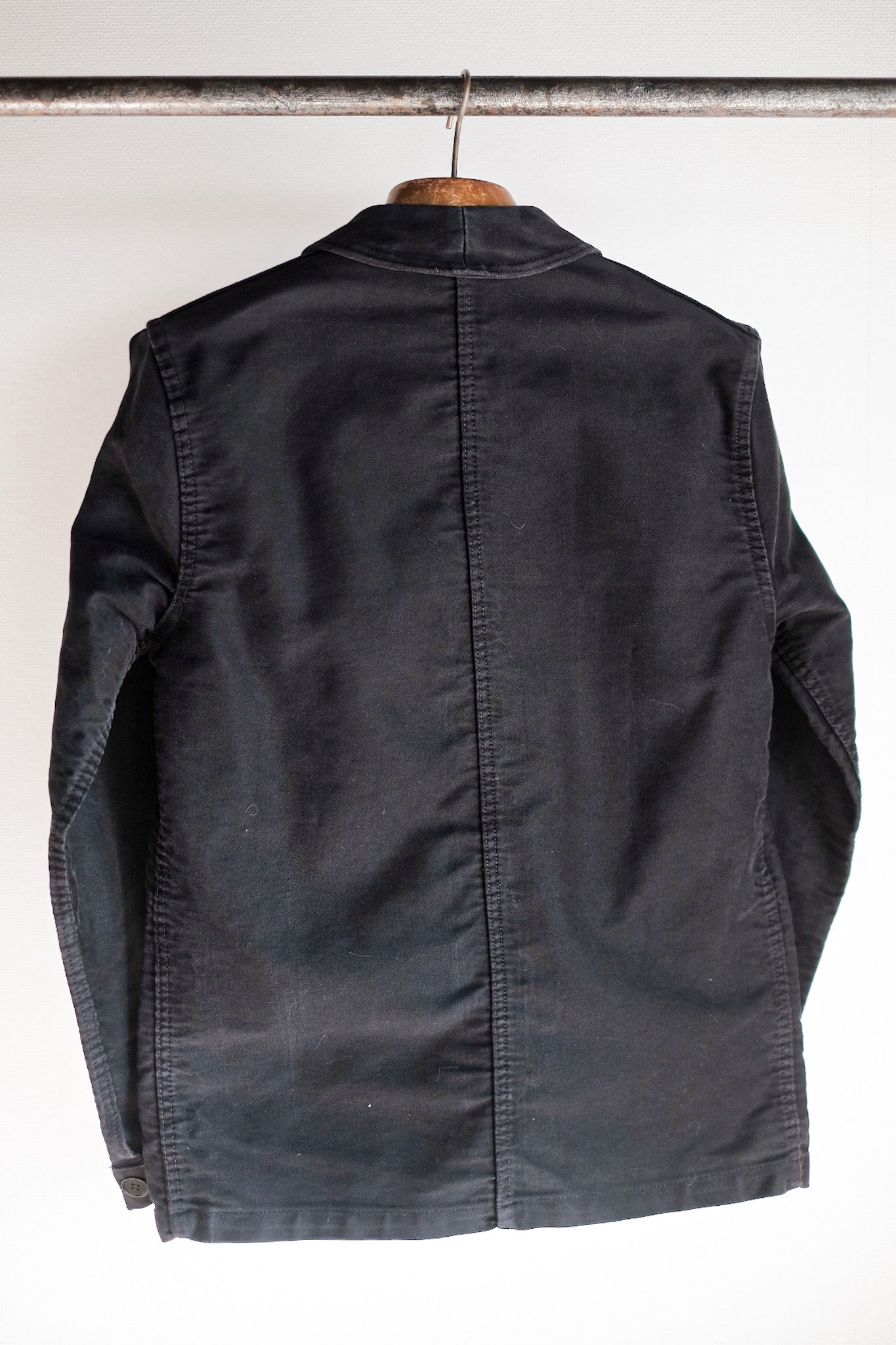 【~50's】French Vintage Black Moleskin Work Jacket