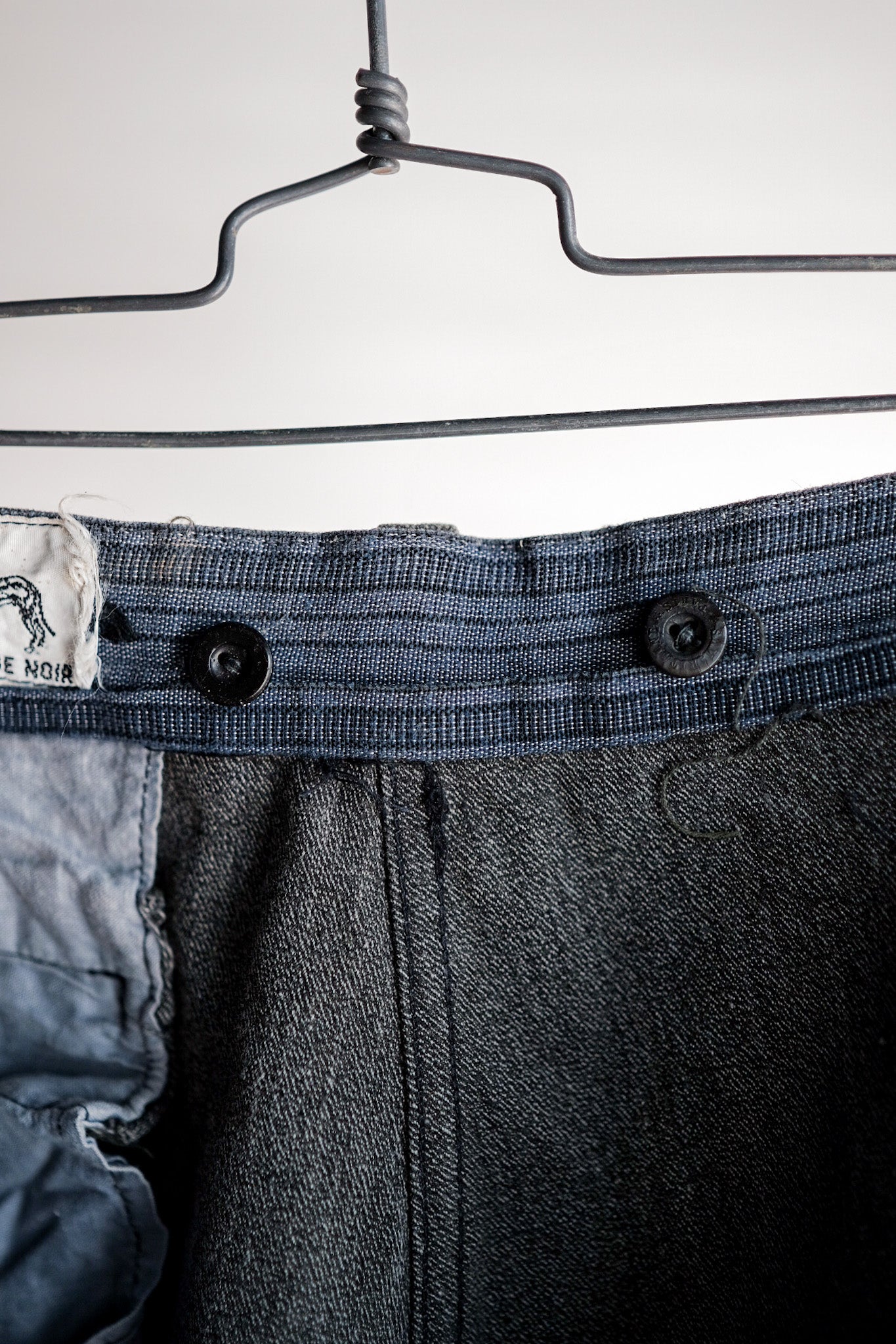 【~40's】French Vintage Black Chambray Work Pants